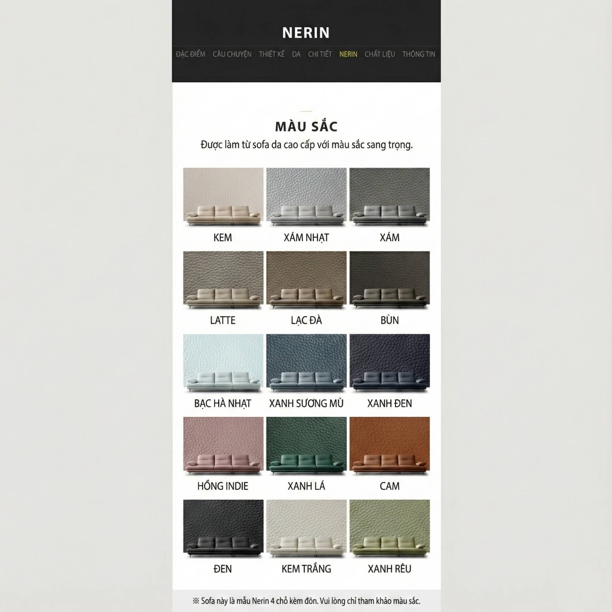 Sofa NERIN – Sofa Góc Bọc Da Cao Cấp Với Tựa Tay Vịn Điều Chỉnh Thông Minh 