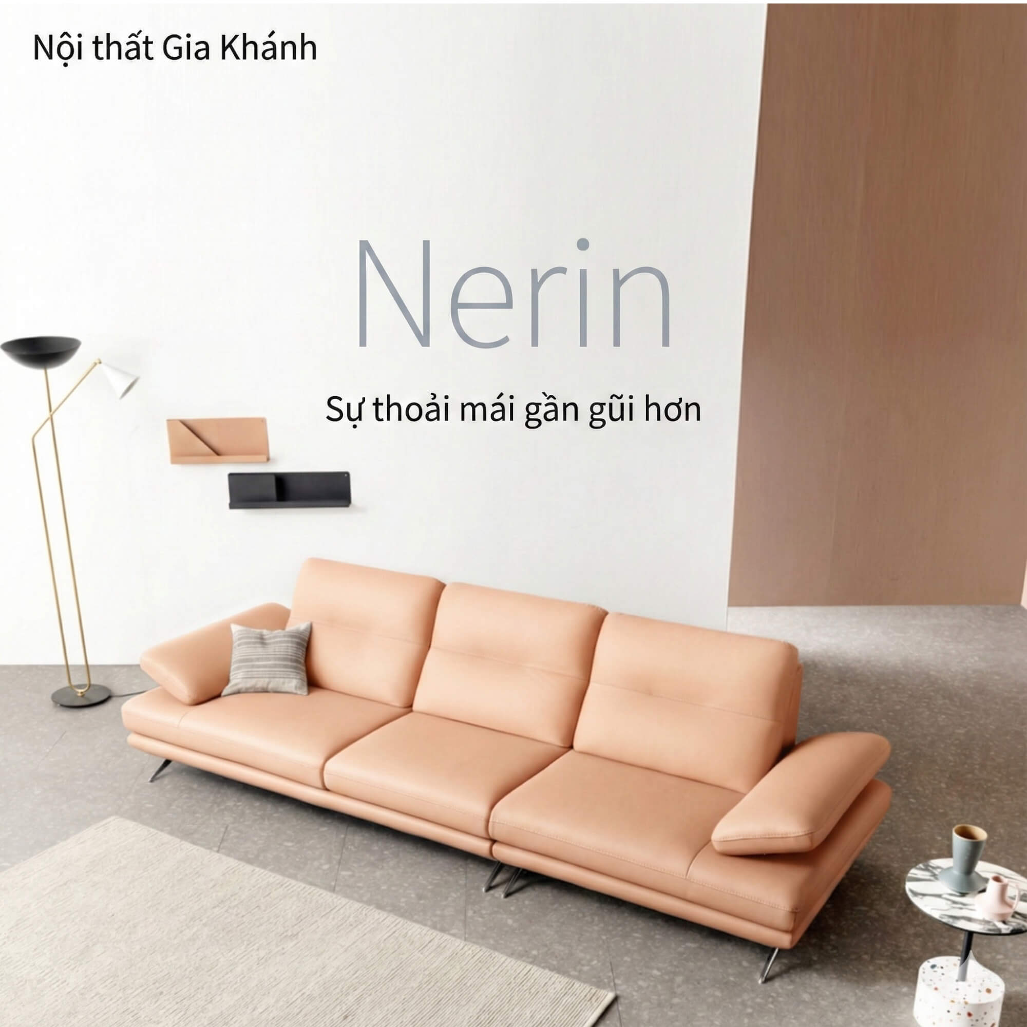 Sofa NERIN – Sofa Góc Bọc Da Cao Cấp Với Tựa Tay Vịn Điều Chỉnh Thông Minh 