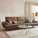 Sofa NESTEEN - Sofa Hiện Đại Bọc Da Cao Cấp Thiết Kế Tay Tròn Độc Đáo