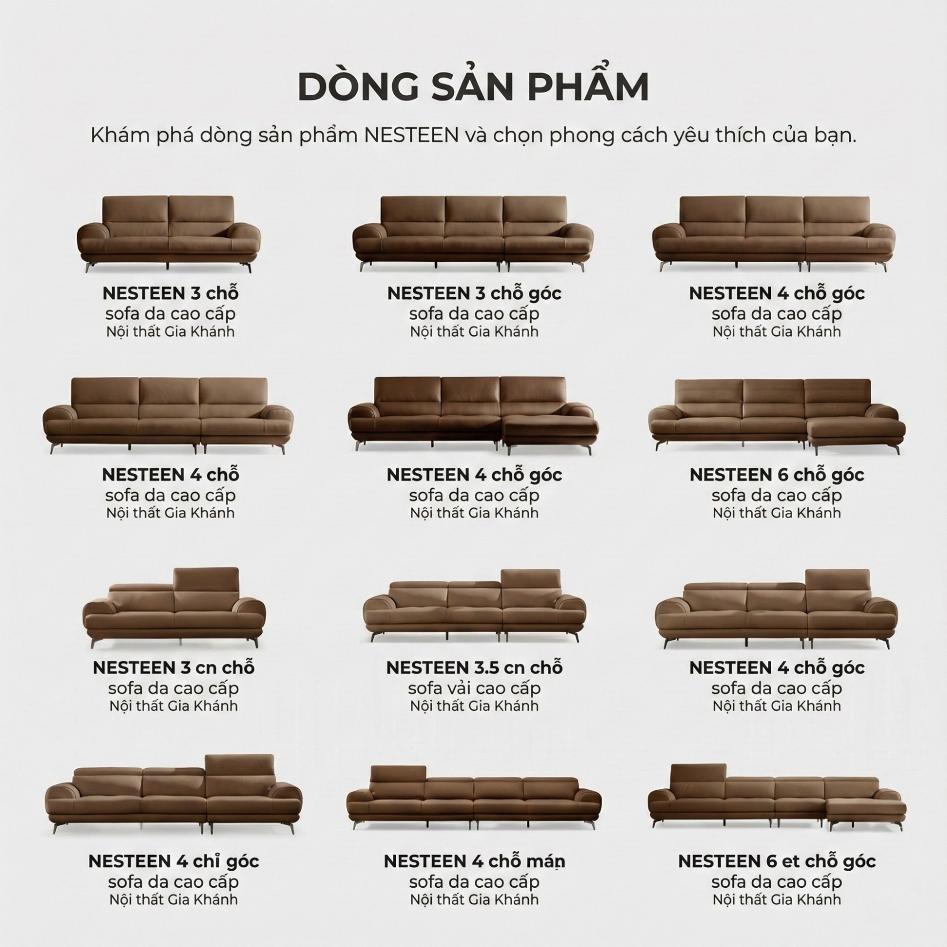 Sofa NESTEEN - Sofa Hiện Đại Bọc Da Cao Cấp Thiết Kế Tay Tròn Độc Đáo