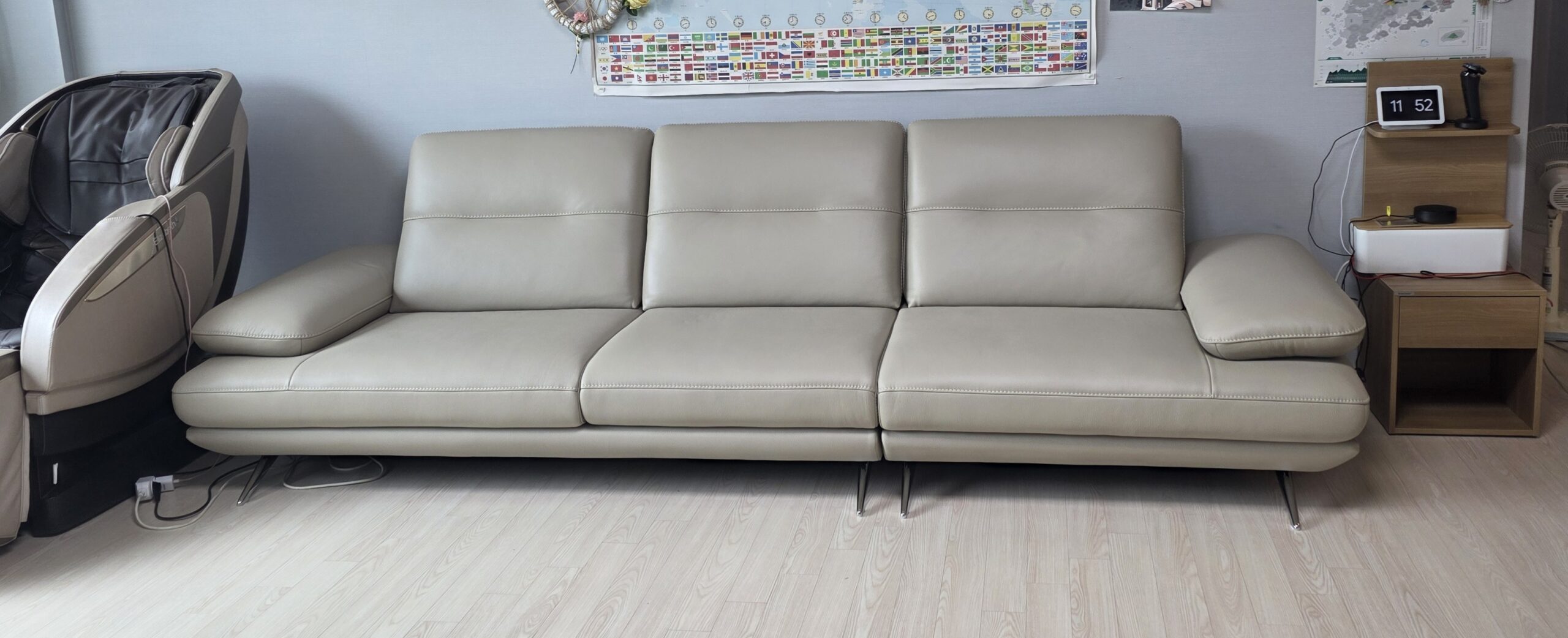 Sofa NERIN – Sofa Góc Bọc Da Cao Cấp Với Tựa Tay Vịn Điều Chỉnh Thông Minh