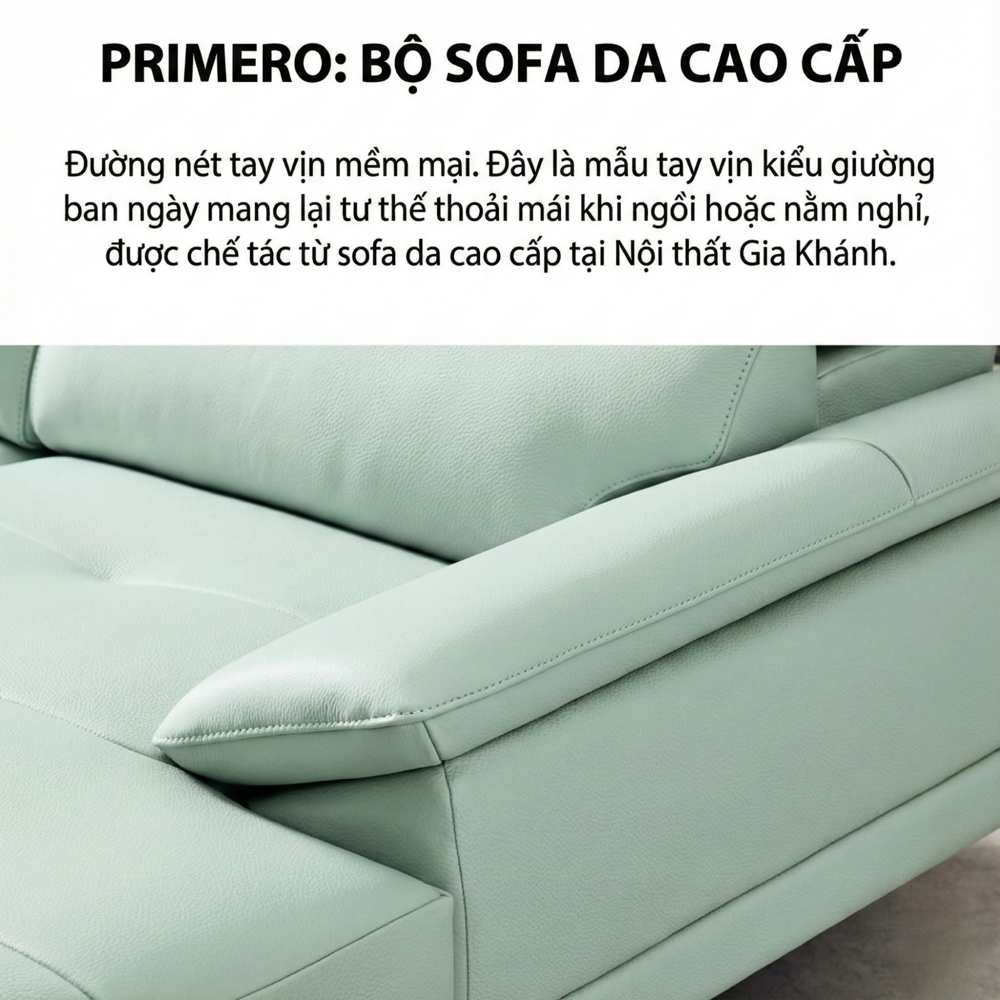 Sofa PRIMERO – Sofa Da Cao Cấp Chữ L Hiện Đại Tựa Đầu Điều Chỉnh 