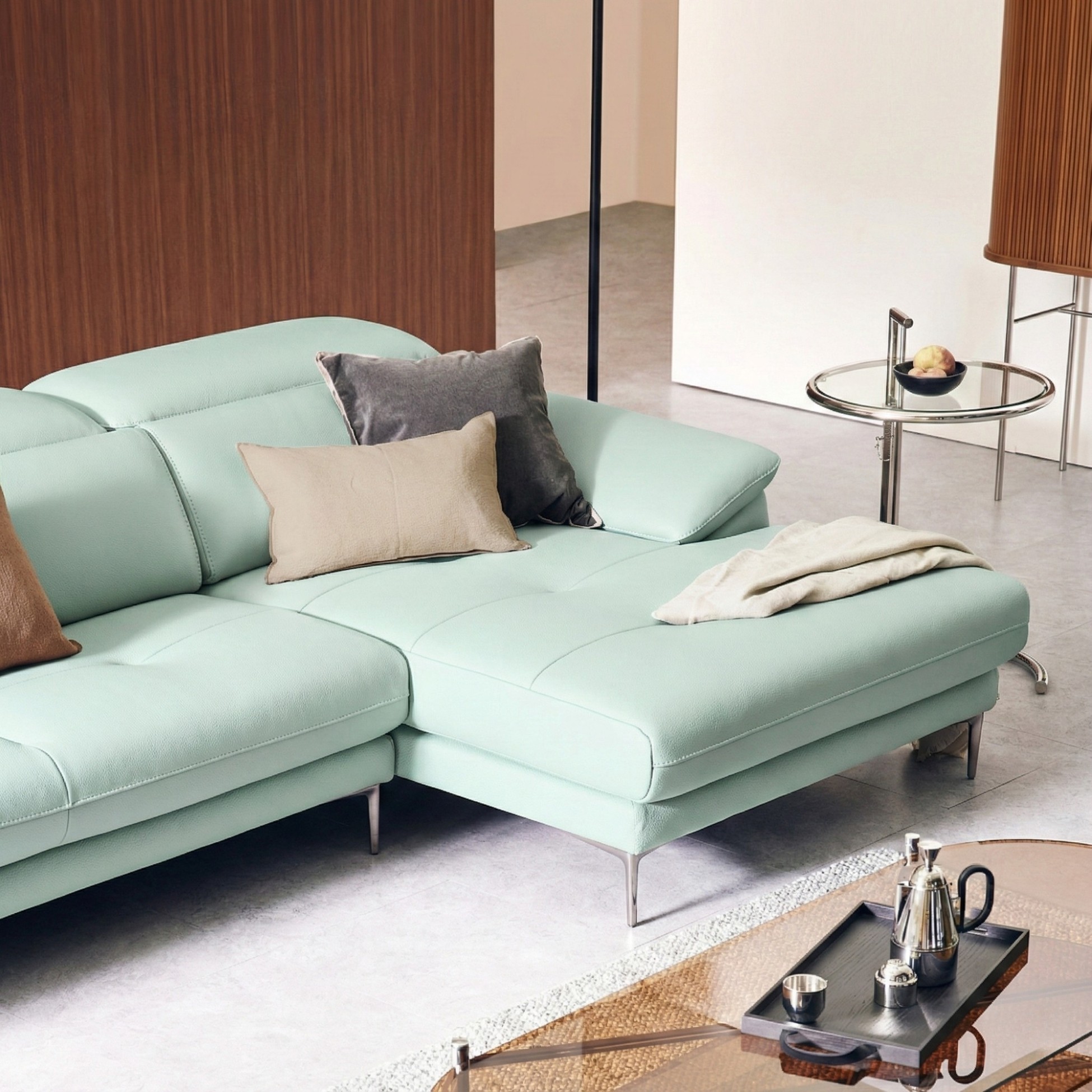 Sofa PRIMERO – Sofa Da Cao Cấp Chữ L Hiện Đại Tựa Đầu Điều Chỉnh 
