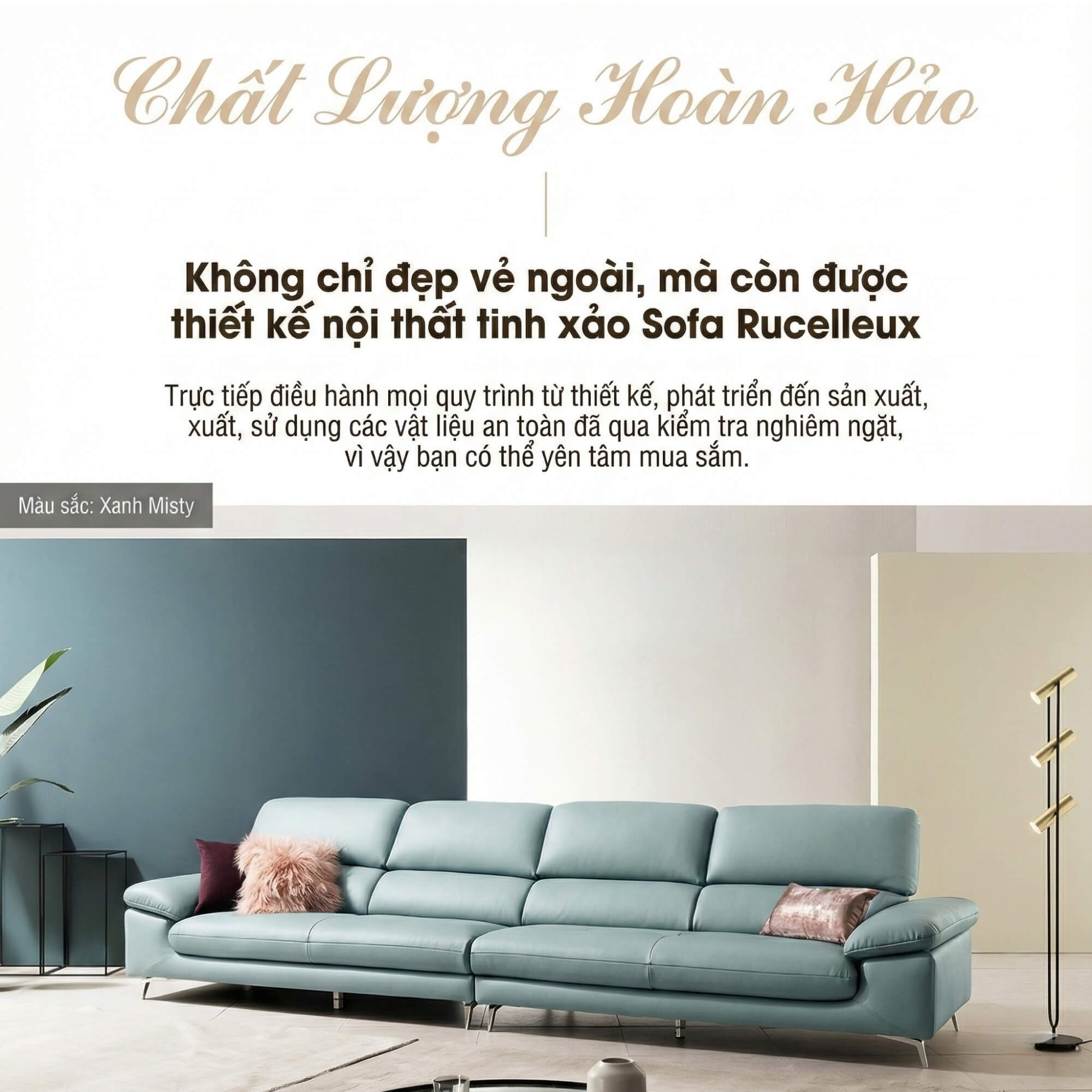 Sofa RUCELLEUX - Sofa Băng Cỡ Lớn Thiết Kế Tối Giản Hiện Đại