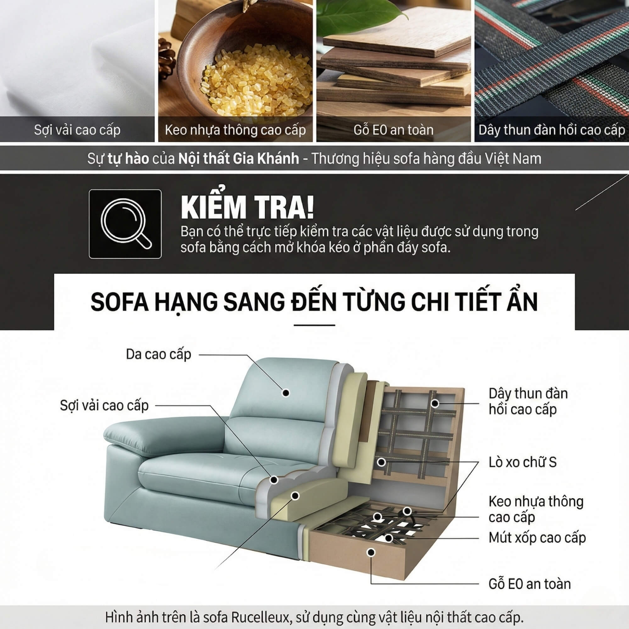 Sofa RUCELLEUX - Sofa Băng Cỡ Lớn Thiết Kế Tối Giản Hiện Đại