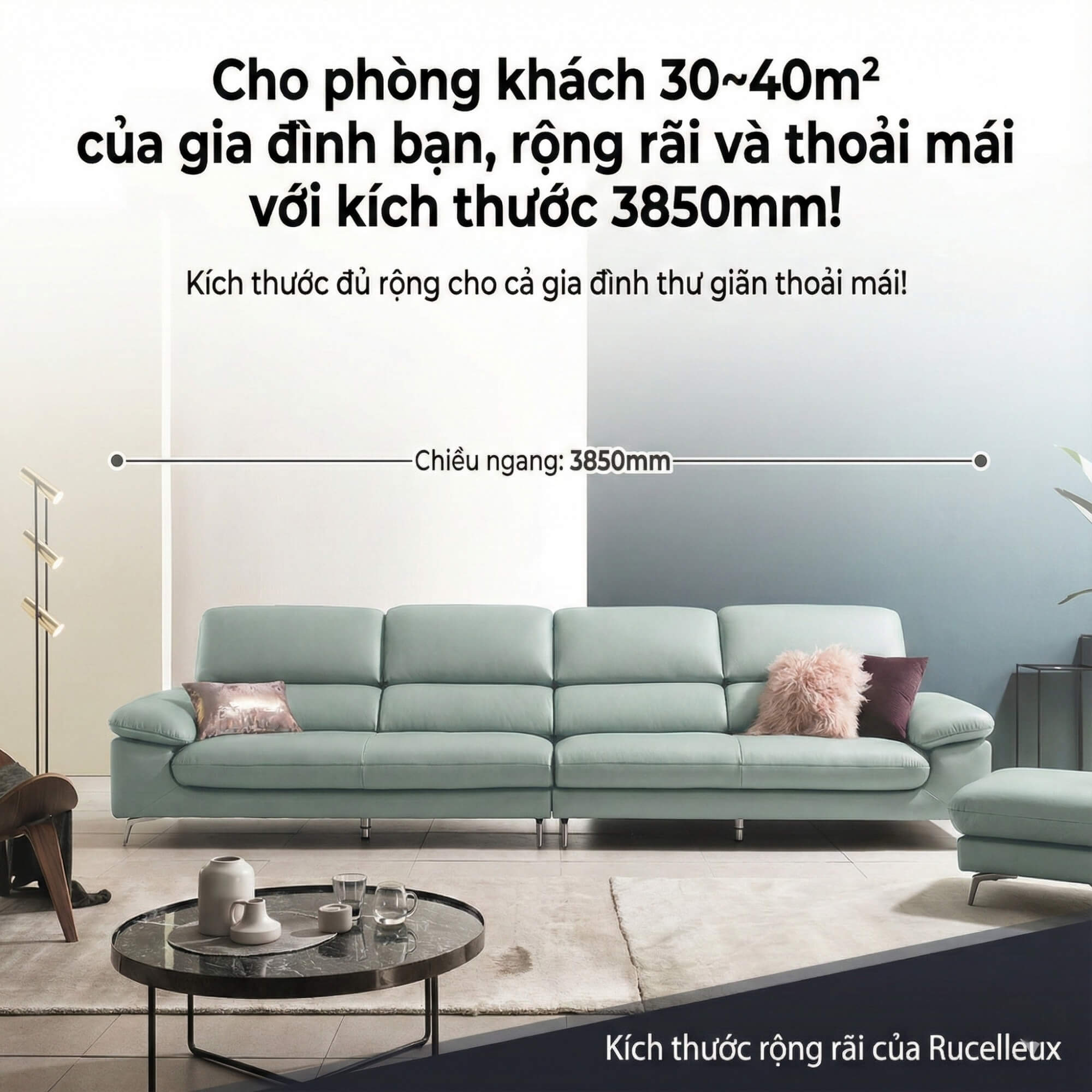 Sofa RUCELLEUX - Sofa Băng Cỡ Lớn Thiết Kế Tối Giản Hiện Đại