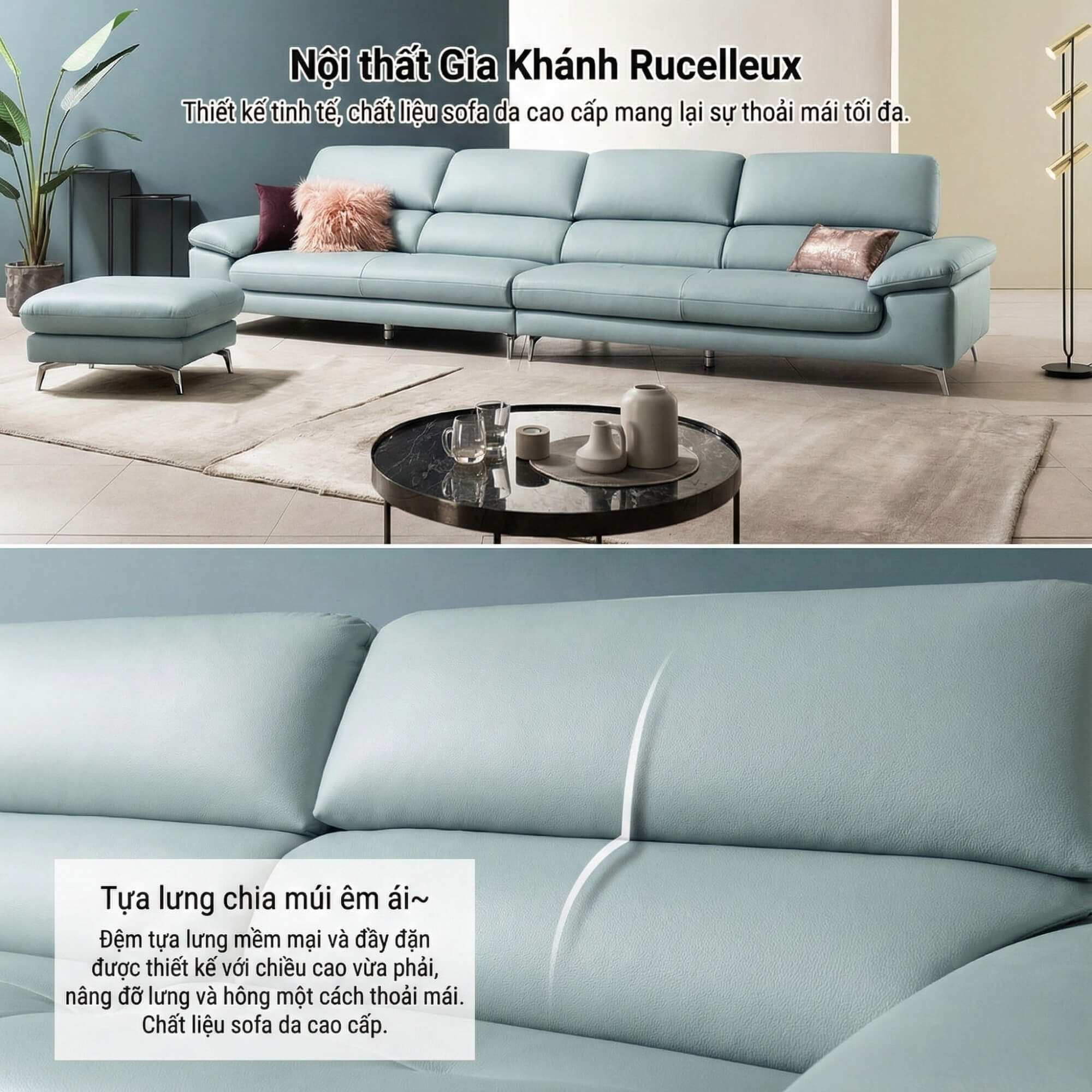 Sofa RUCELLEUX - Sofa Băng Cỡ Lớn Thiết Kế Tối Giản Hiện Đại