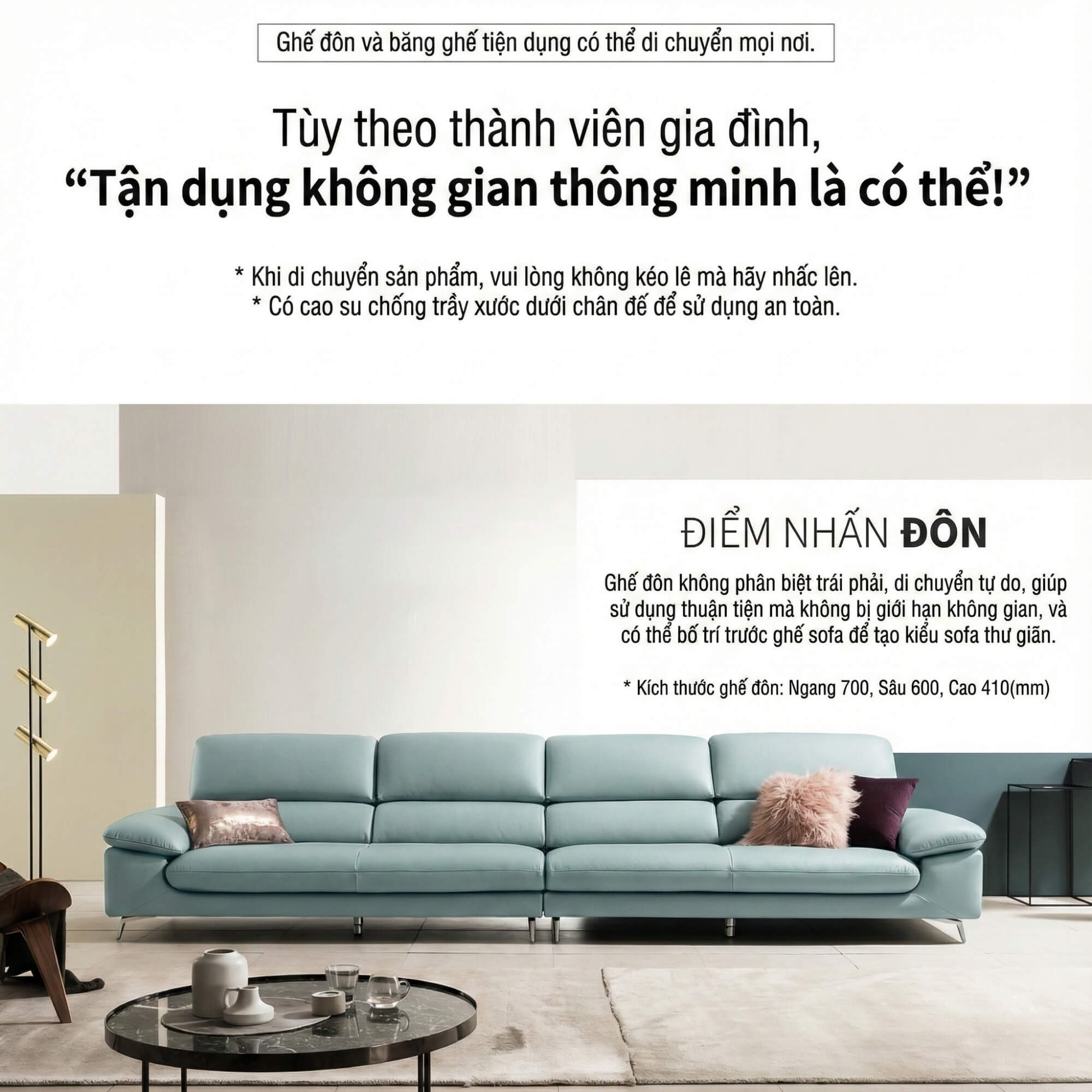 Sofa RUCELLEUX - Sofa Băng Cỡ Lớn Thiết Kế Tối Giản Hiện Đại