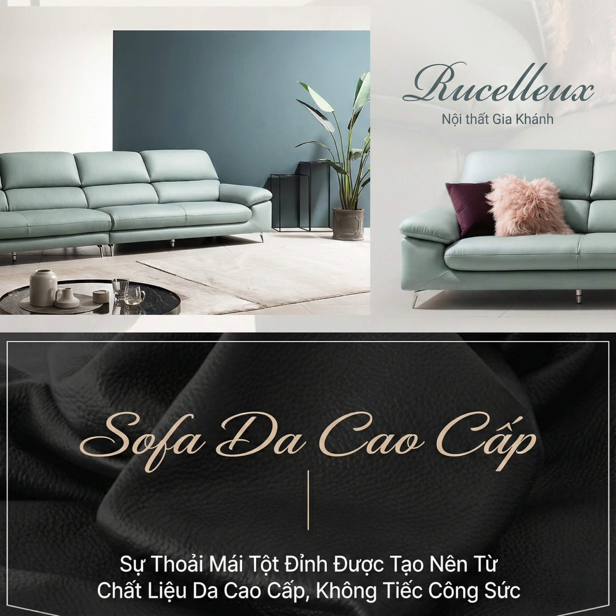 Sofa RUCELLEUX - Sofa Băng Cỡ Lớn Thiết Kế Tối Giản Hiện Đại