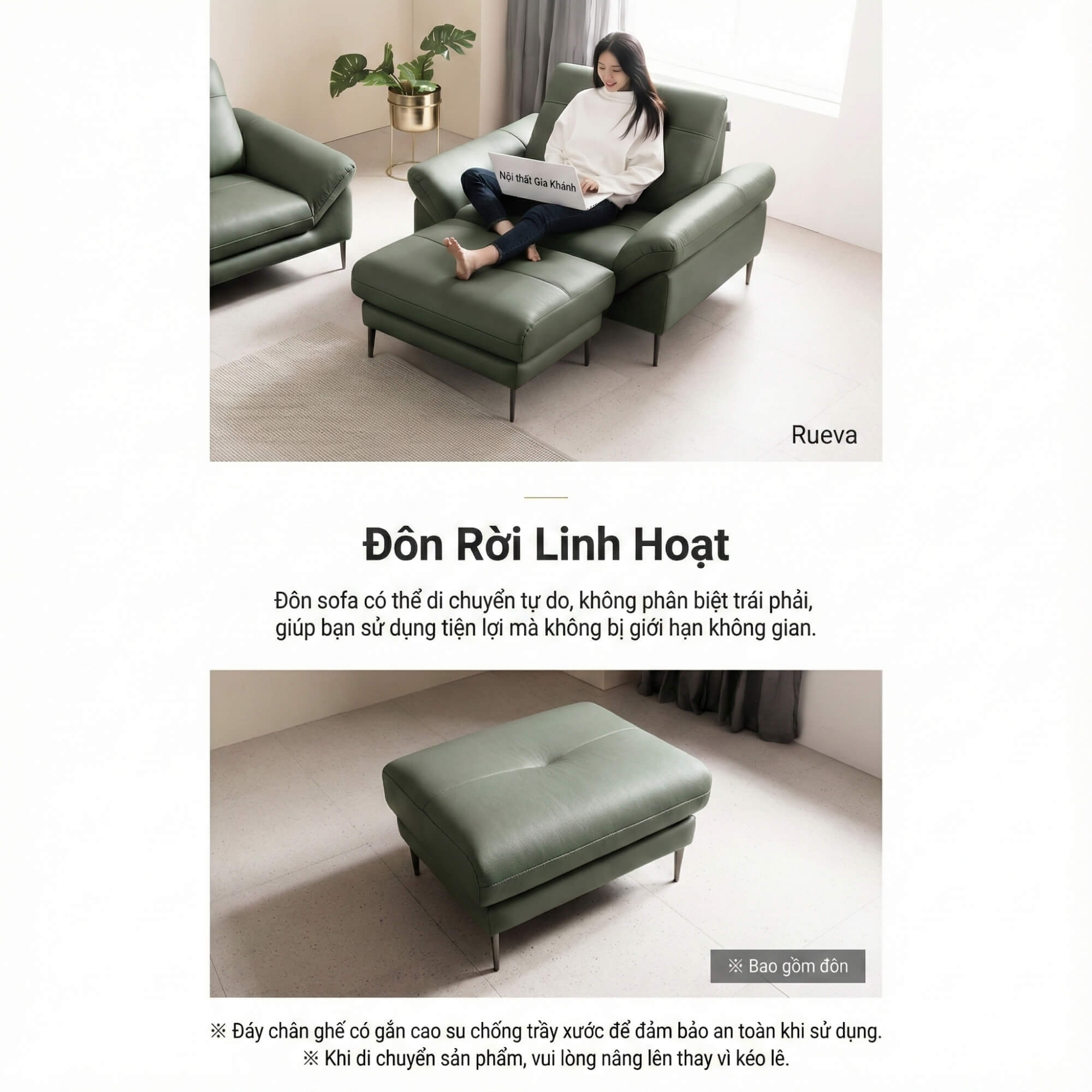 Sofa RUEVA - Sofa Đơn Cỡ Lớn Thư Giãn Cho Gia Đình 