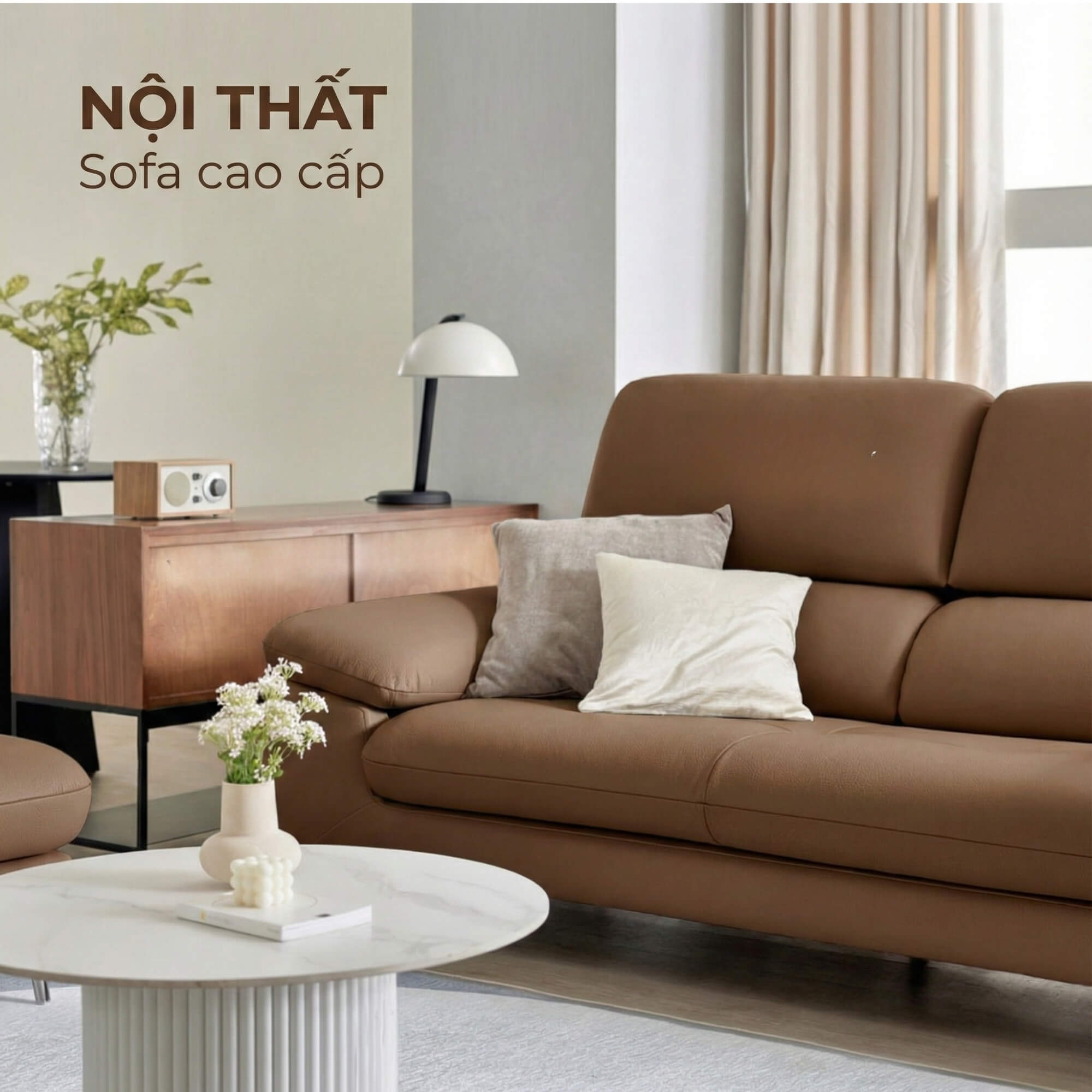 Sofa RUHAVEN - Sofa Băng 3.5 Chỗ Êm Ái Cho Gia Đình
