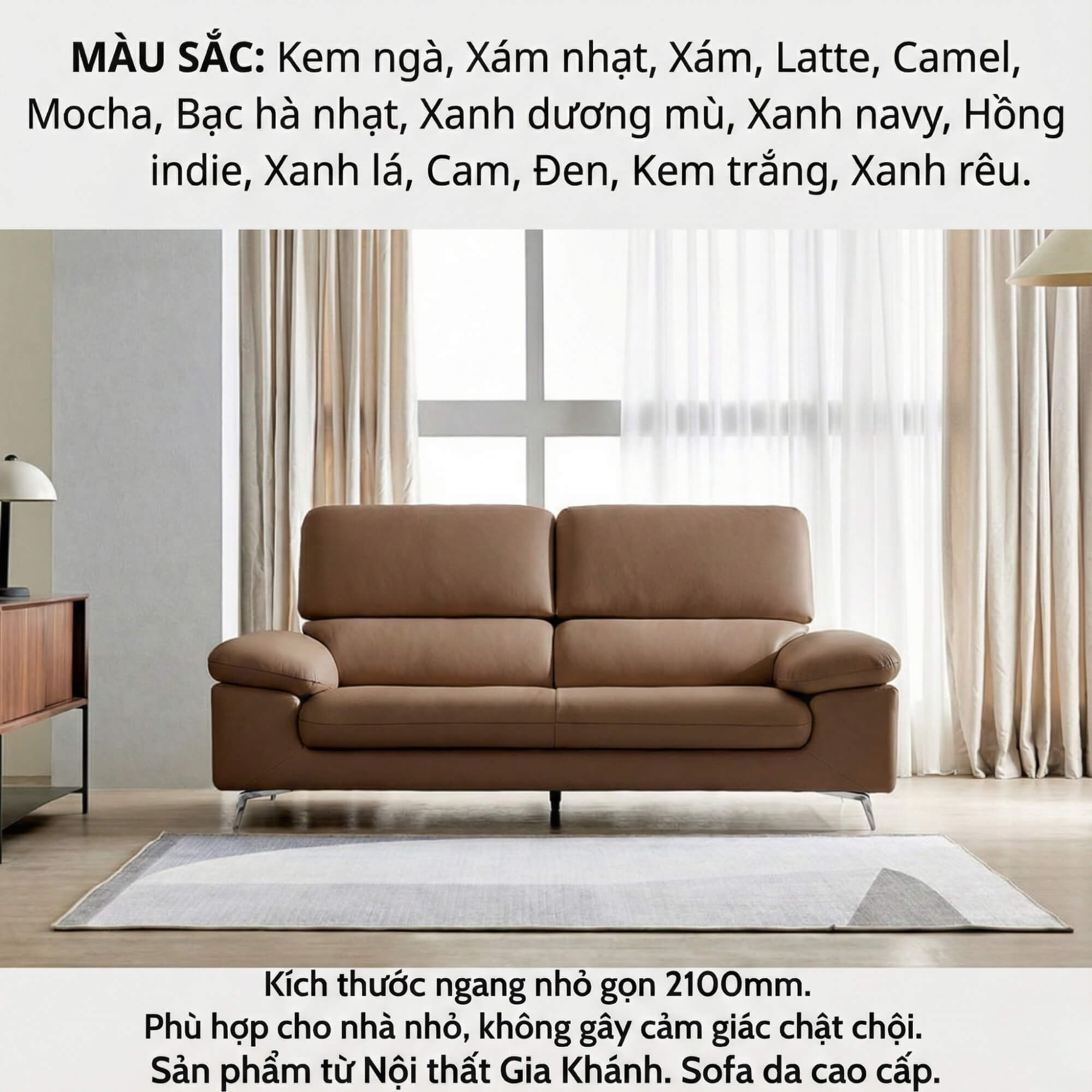 Sofa RUHAVEN - Sofa Băng 3.5 Chỗ Êm Ái Cho Gia Đình