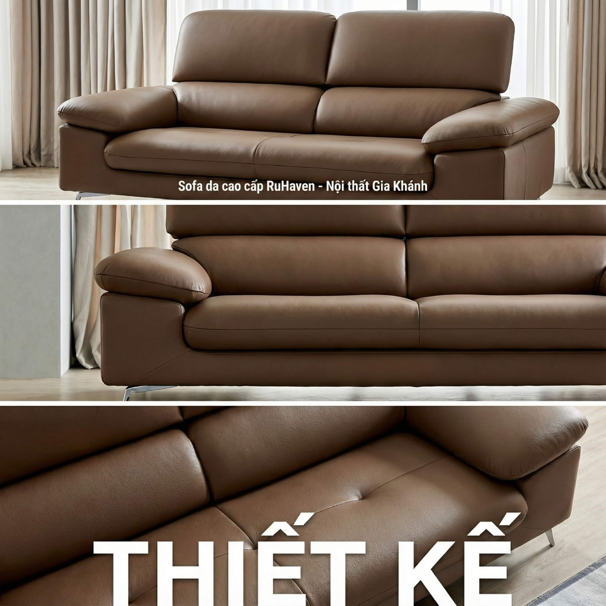Sofa RUHAVEN - Sofa Băng 3.5 Chỗ Êm Ái Cho Gia Đình