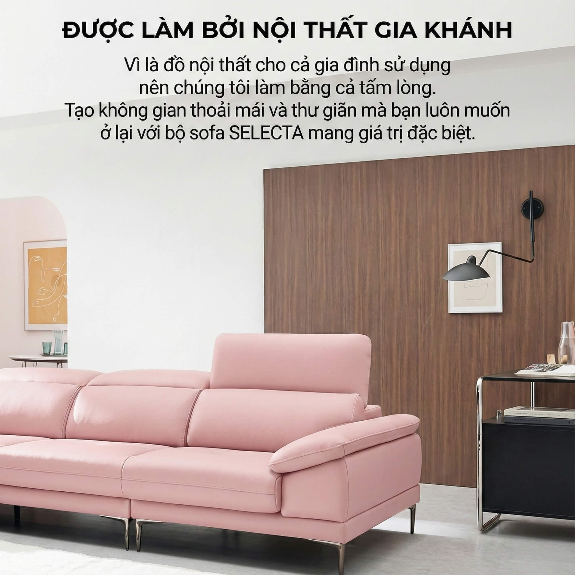 Sofa SELECTA - Sofa Da Cao Cấp Hiện Đại Có Tựa Đầu Điều Chỉnh Thông Minh 
