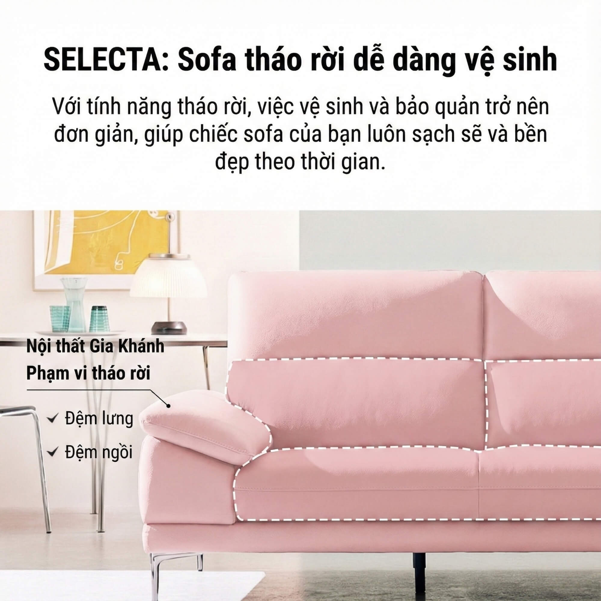 Sofa SELECTA - Sofa Da Cao Cấp Hiện Đại Có Tựa Đầu Điều Chỉnh Thông Minh 