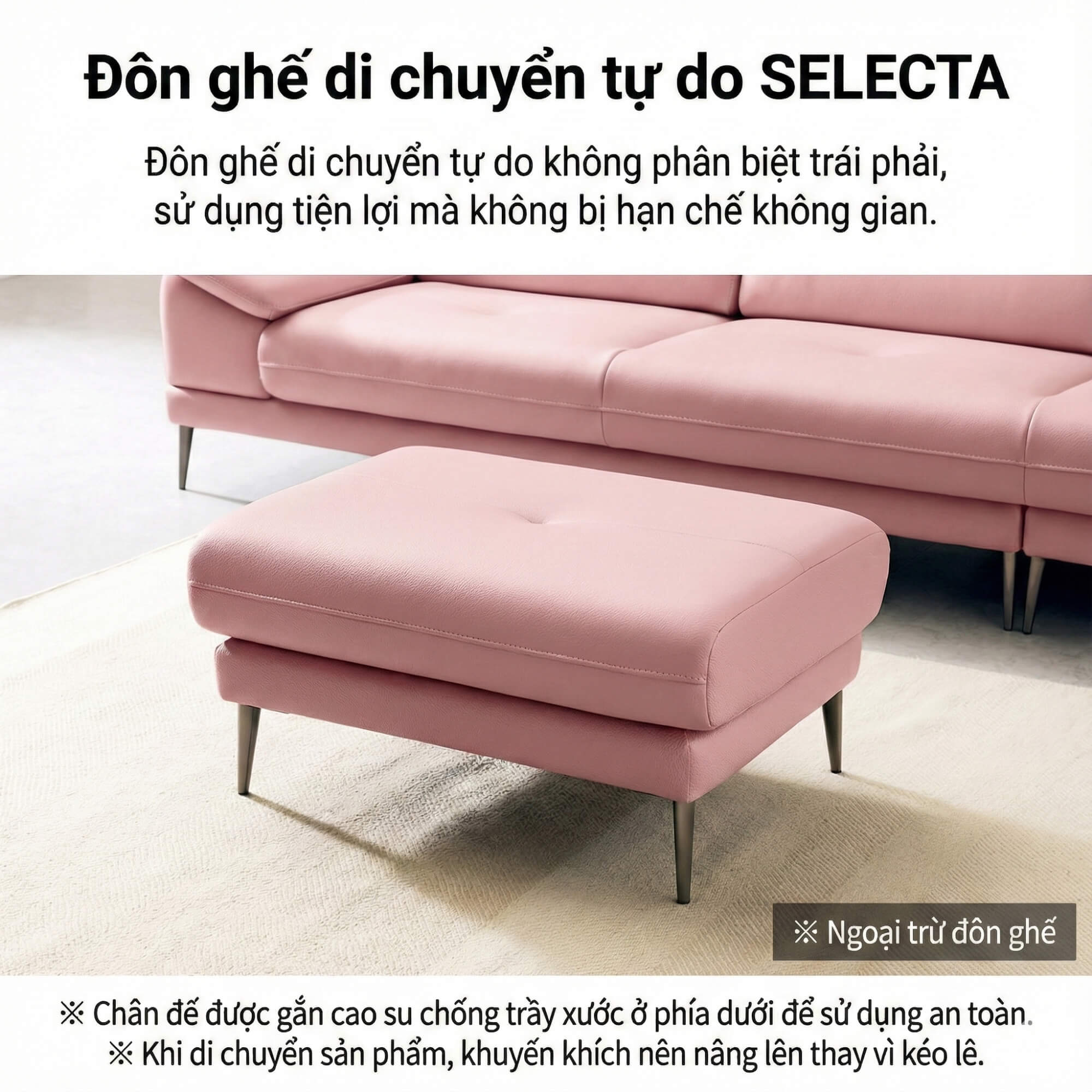 Sofa SELECTA - Sofa Da Cao Cấp Hiện Đại Có Tựa Đầu Điều Chỉnh Thông Minh 