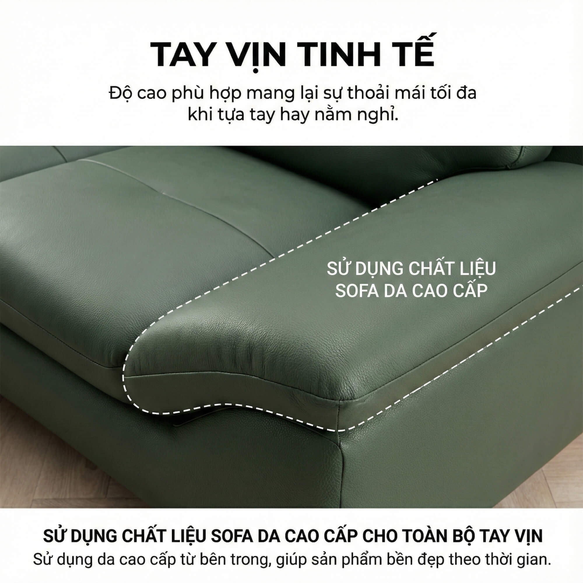 Sofa SENSA – Sofa Da Góc Chữ L Cao Cấp Sang Trọng Cho Phòng Khách