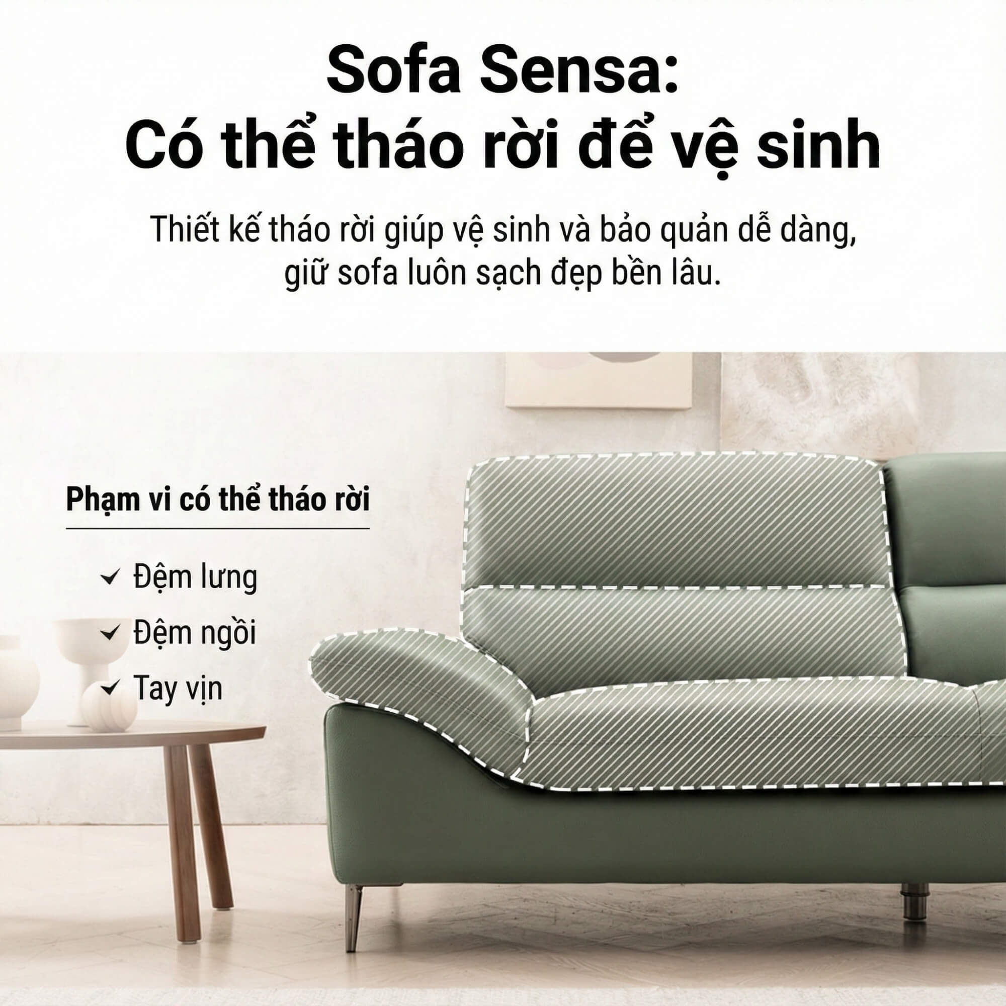 Sofa SENSA – Sofa Da Góc Chữ L Cao Cấp Sang Trọng Cho Phòng Khách