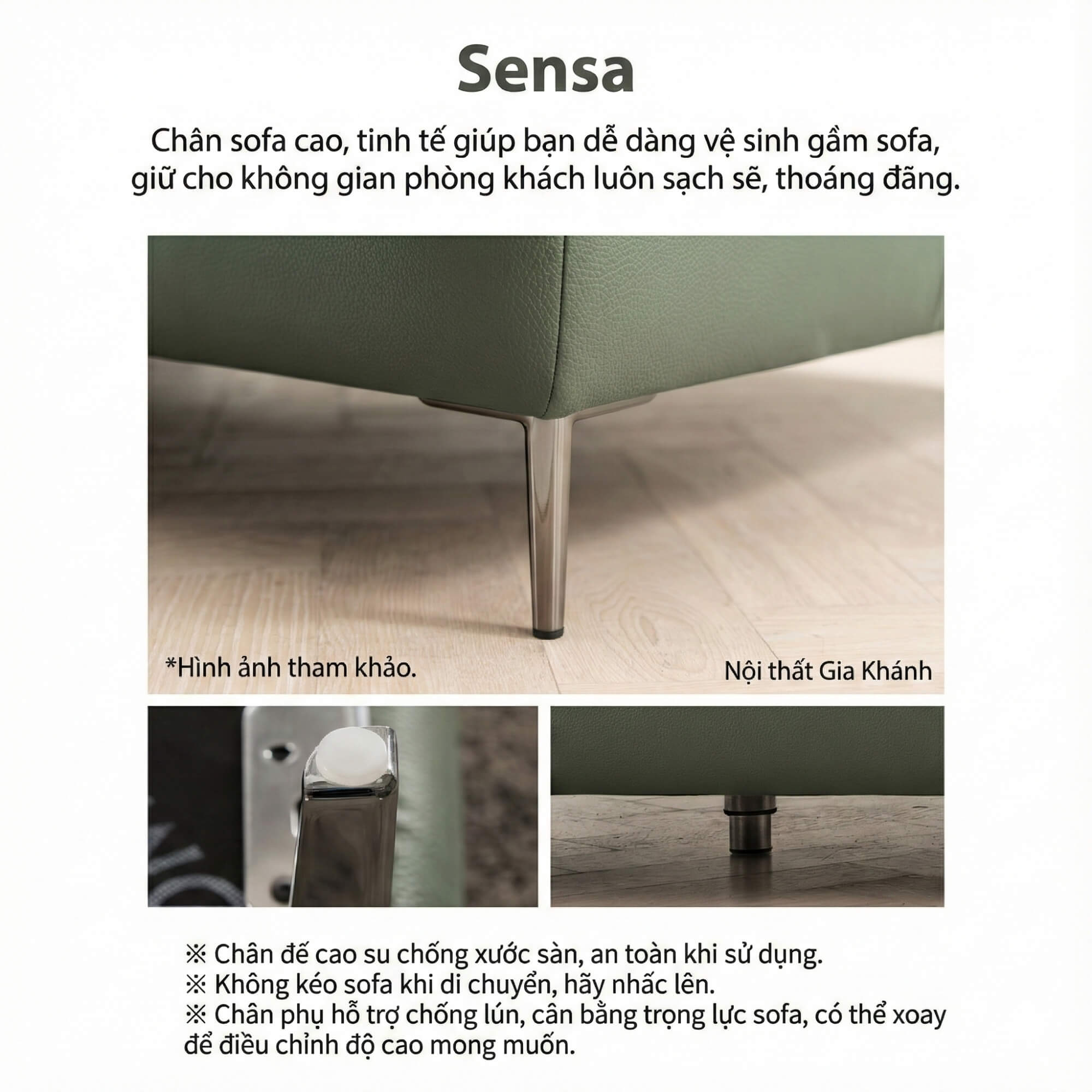 Sofa SENSA – Sofa Da Góc Chữ L Cao Cấp Sang Trọng Cho Phòng Khách