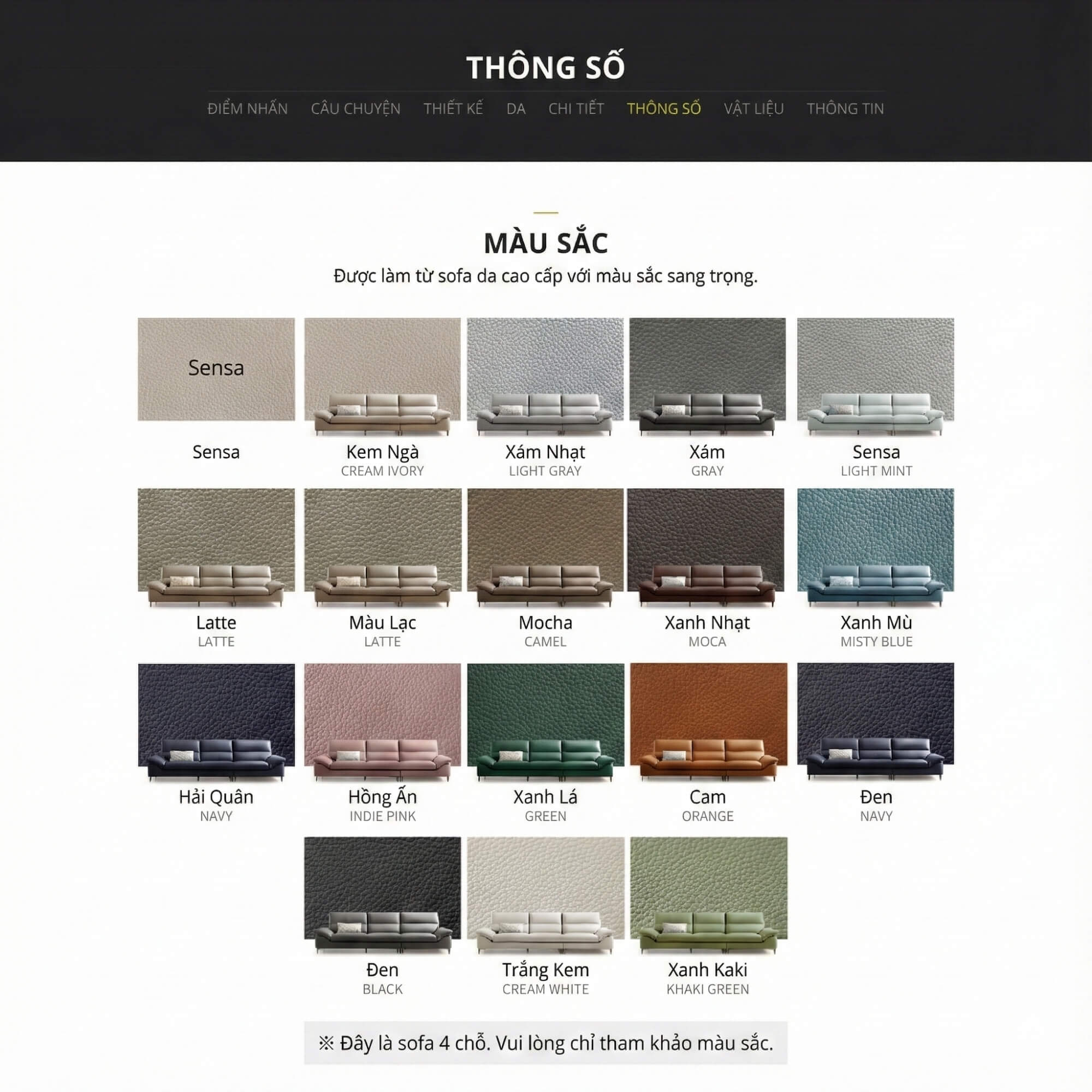 Sofa SENSA – Sofa Da Góc Chữ L Cao Cấp Sang Trọng Cho Phòng Khách