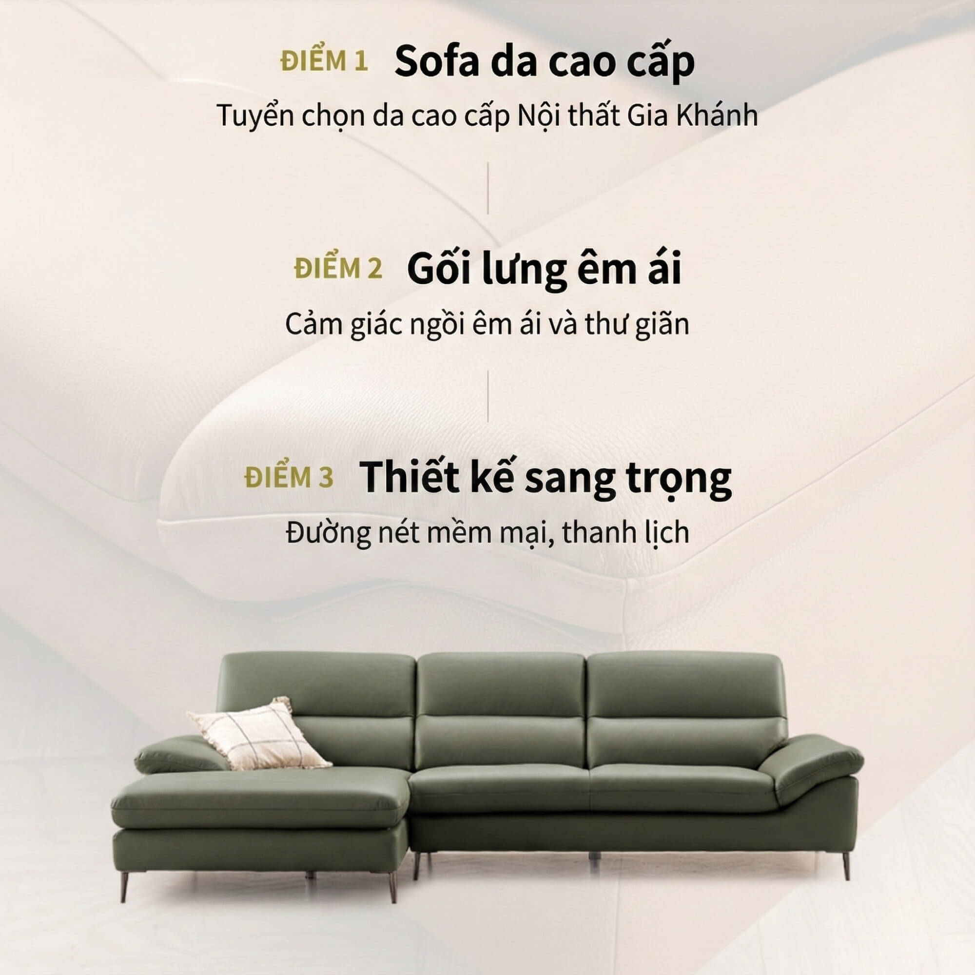 Sofa SENSA – Sofa Da Góc Chữ L Cao Cấp Sang Trọng Cho Phòng Khách