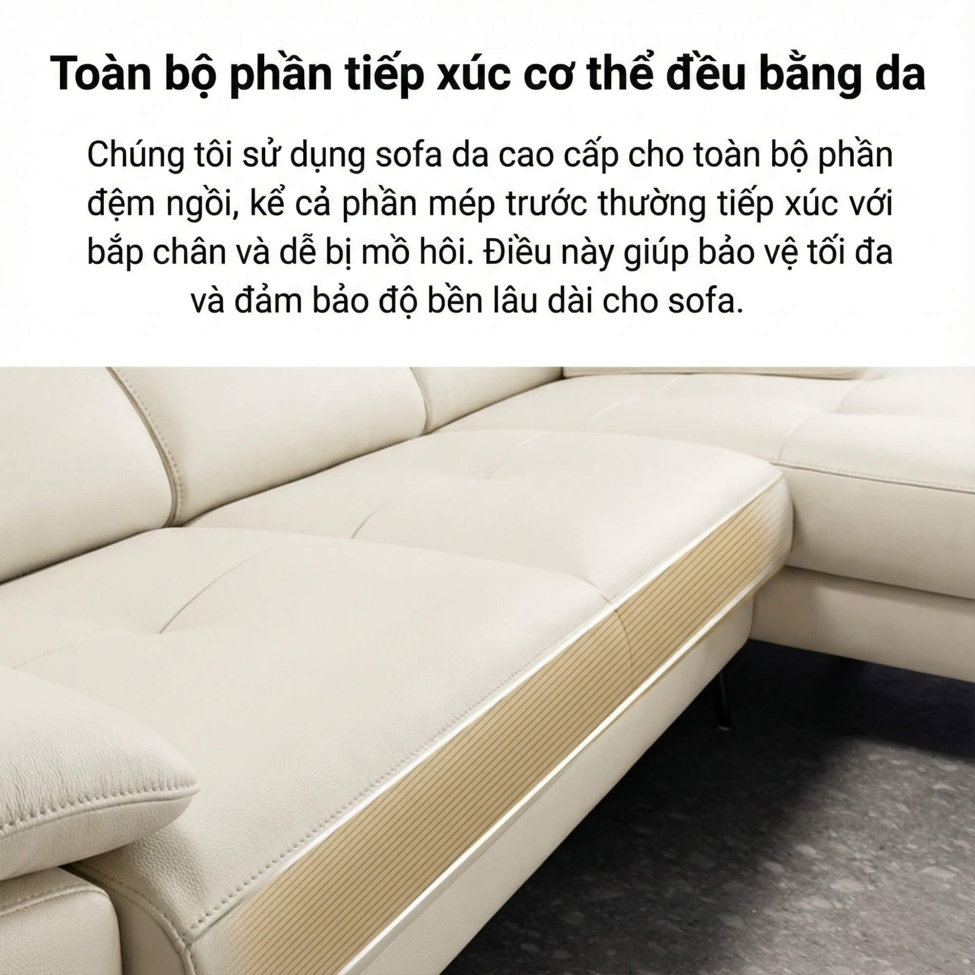 Sofa SILKEN II - Sofa Góc Bọc Da Tinh Tế Cho Không Gian Sống
