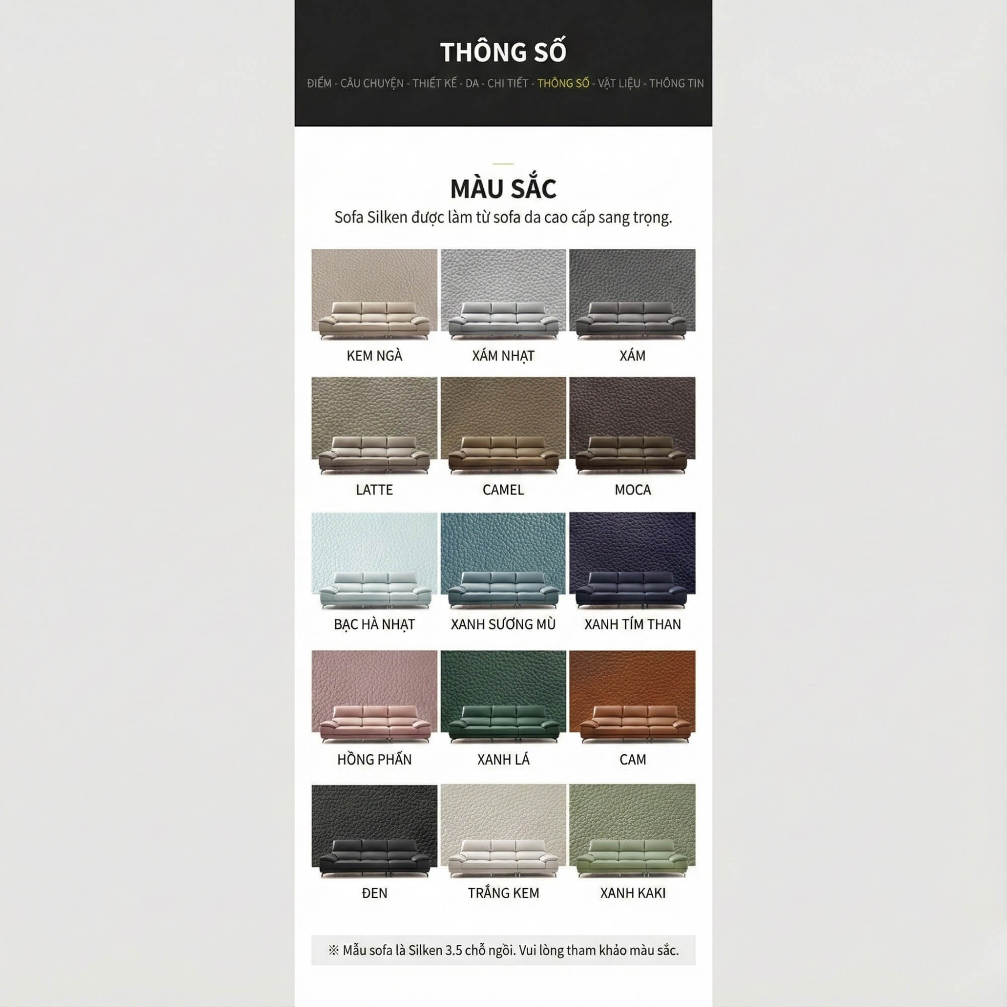 Sofa SILKEN II - Sofa Góc Bọc Da Tinh Tế Cho Không Gian Sống