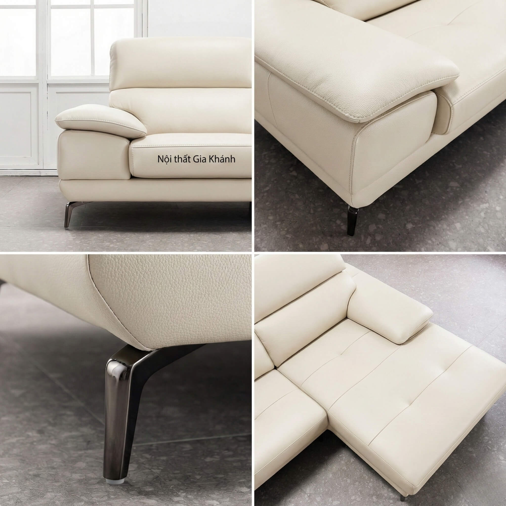 Sofa SILKEN II - Sofa Góc Bọc Da Tinh Tế Cho Không Gian Sống