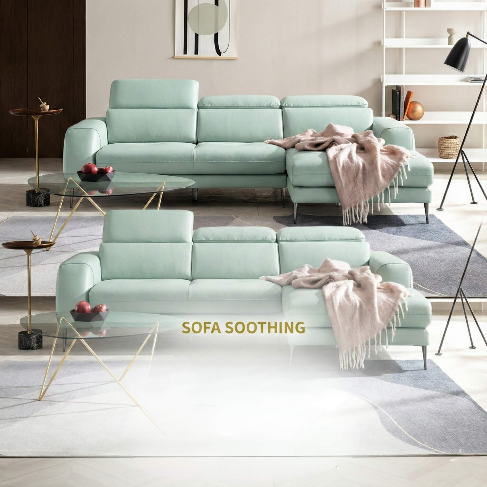 Sofa SOOTHING - Sofa Lệch Góc Êm Ái Với Tựa Đầu Tuỳ Chỉnh Thông Minh