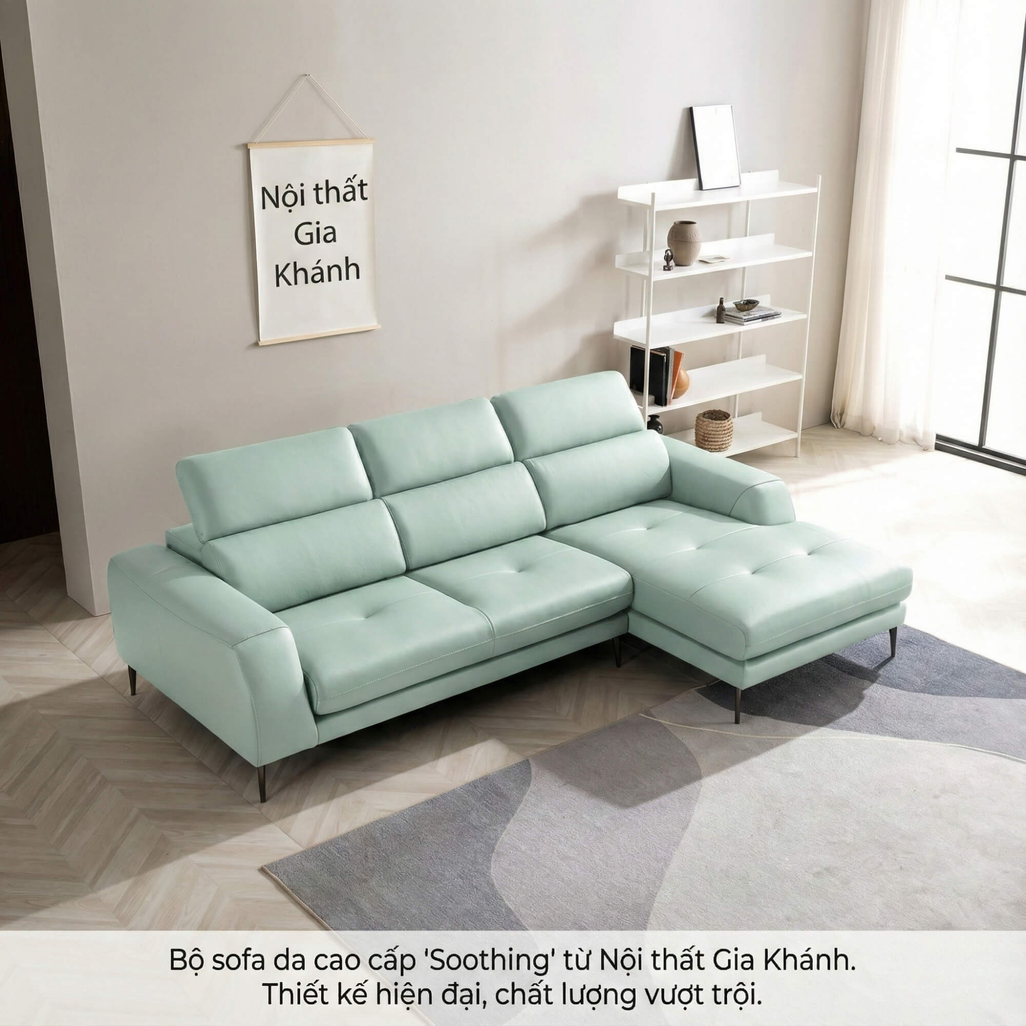 Sofa SOOTHING - Sofa Lệch Góc Êm Ái Với Tựa Đầu Tuỳ Chỉnh Thông Minh