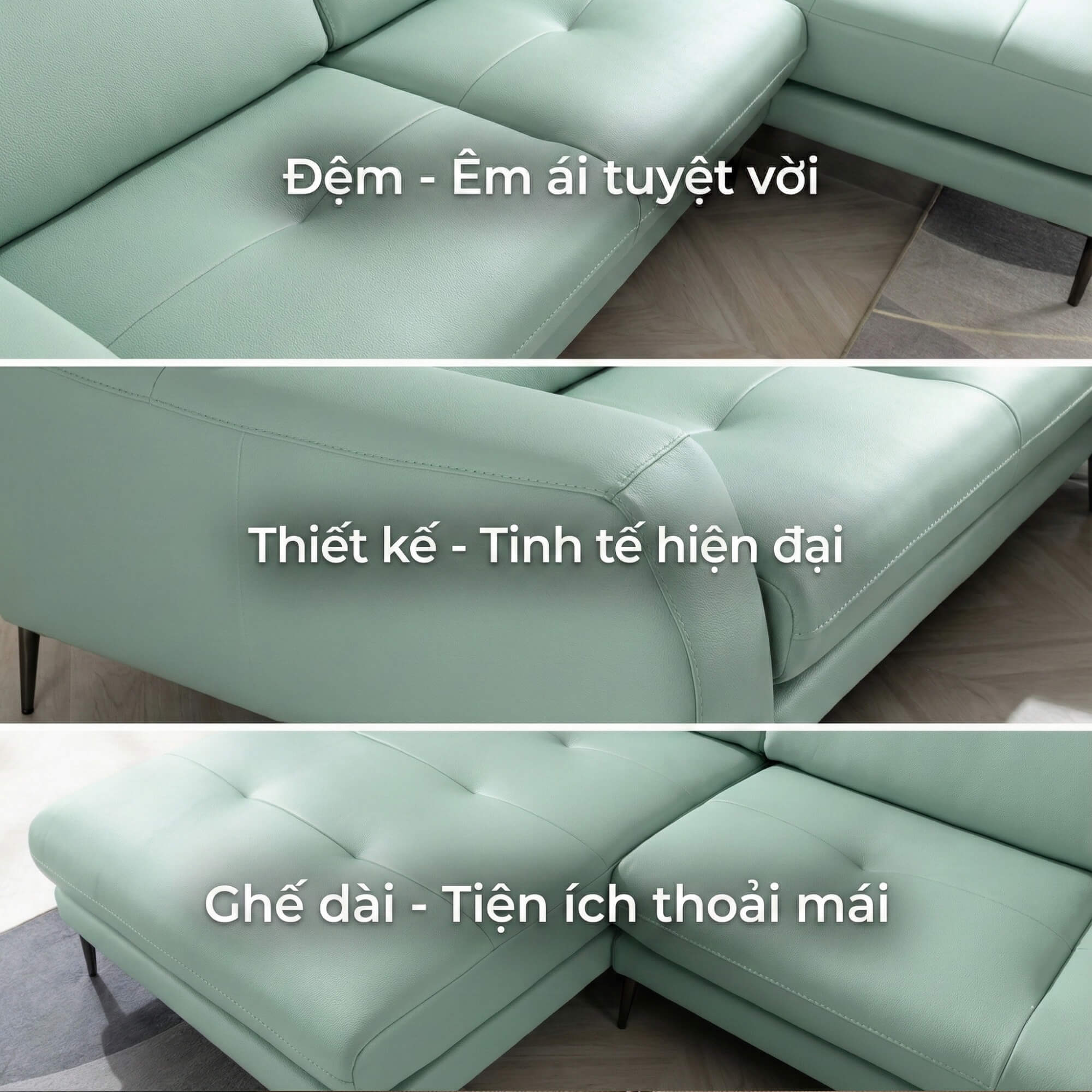 Sofa SOOTHING - Sofa Lệch Góc Êm Ái Với Tựa Đầu Tuỳ Chỉnh Thông Minh