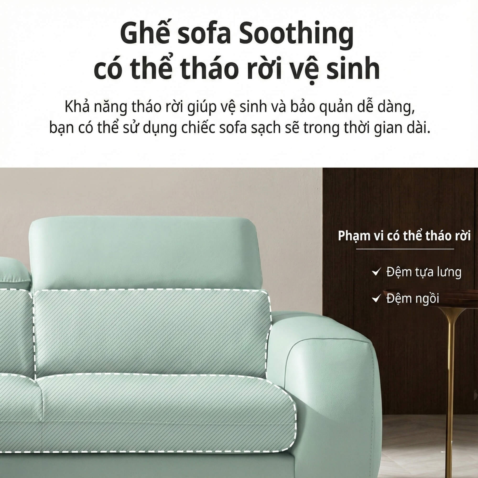 Sofa SOOTHING - Sofa Lệch Góc Êm Ái Với Tựa Đầu Tuỳ Chỉnh Thông Minh