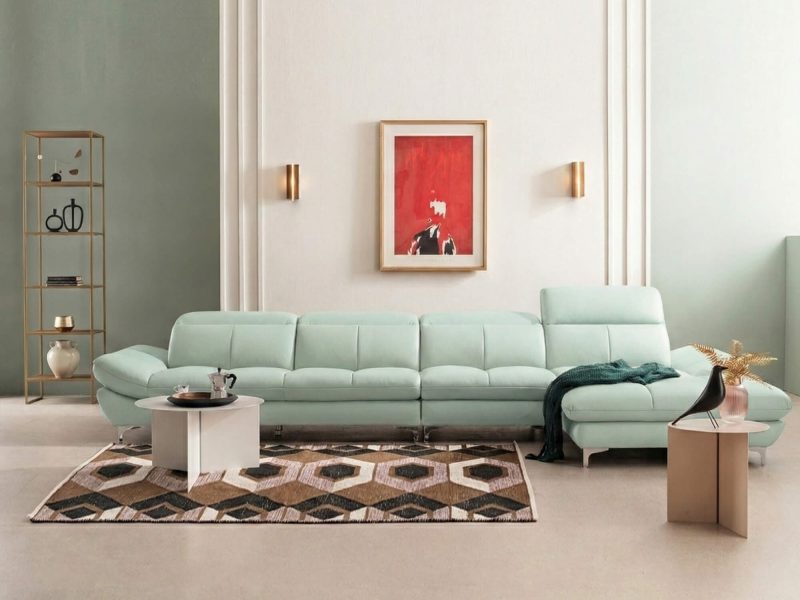 Sofa STADIA - Sofa Góc Bọc Da Thiết Kế Tựa Đầu Thông Minh