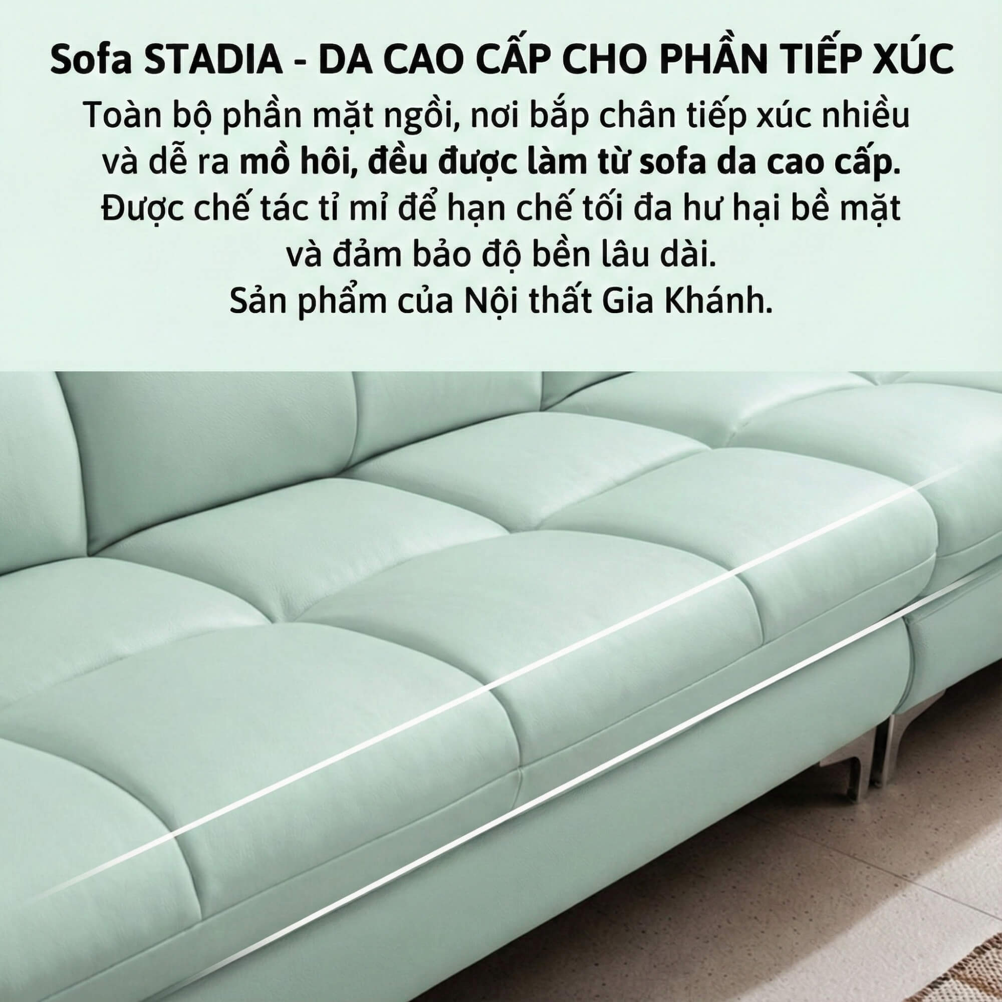 Sofa STADIA - Sofa Góc Bọc Da Thiết Kế Tựa Đầu Thông Minh