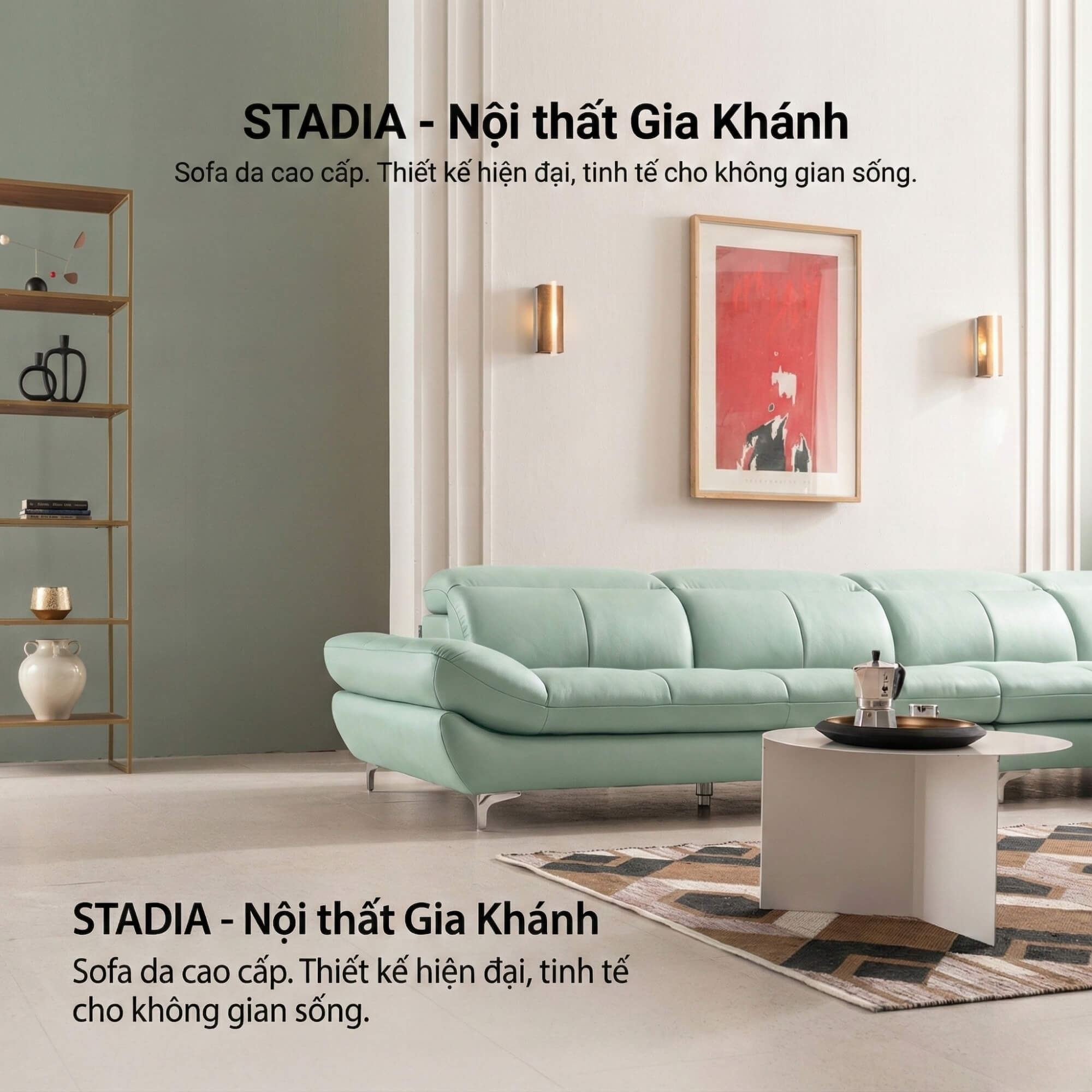 Sofa STADIA - Sofa Góc Bọc Da Thiết Kế Tựa Đầu Thông Minh