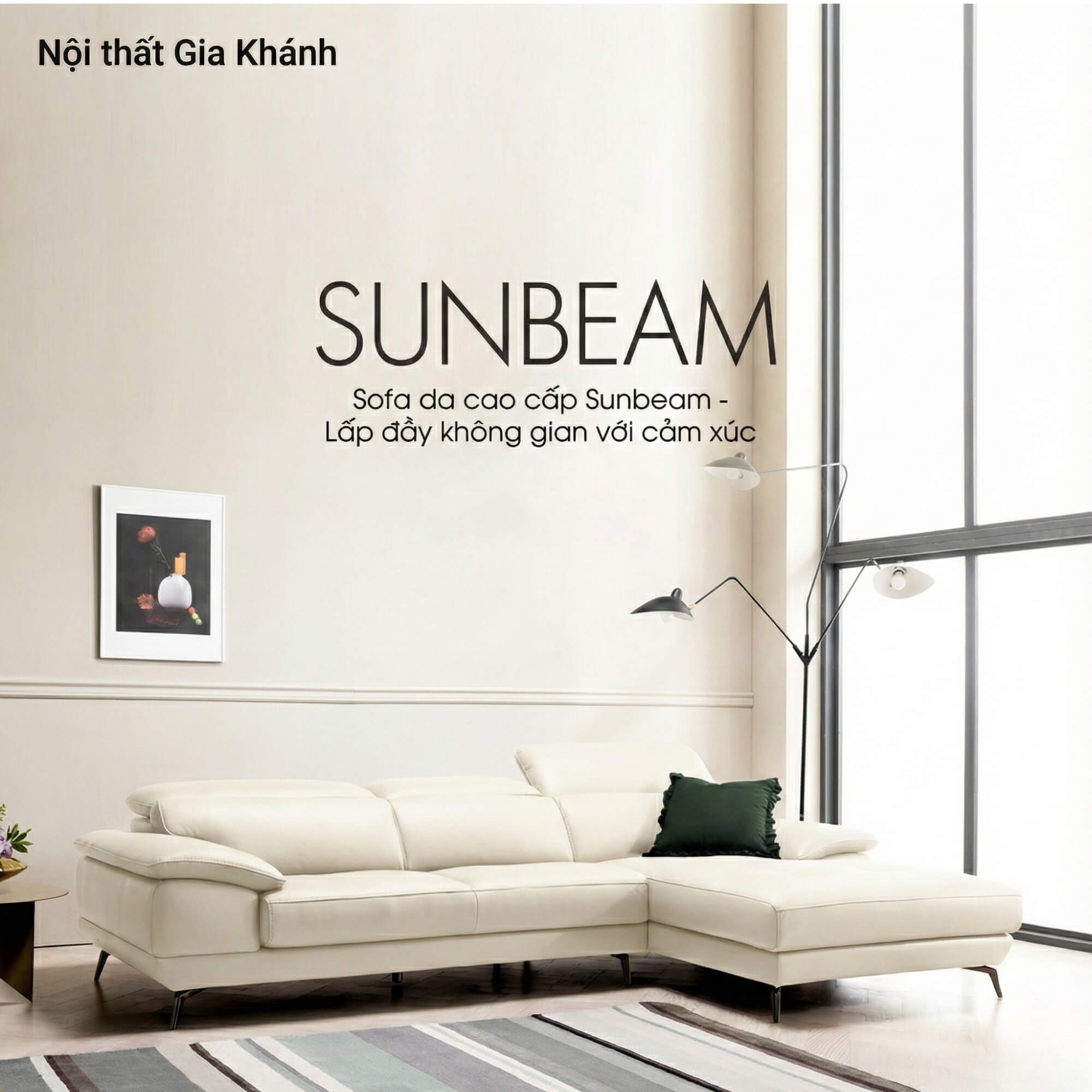Sofa SUNBEAM – Sofa Da Hiện Đại Góc Chữ L Có Chức Năng Tuỳ Chỉnh