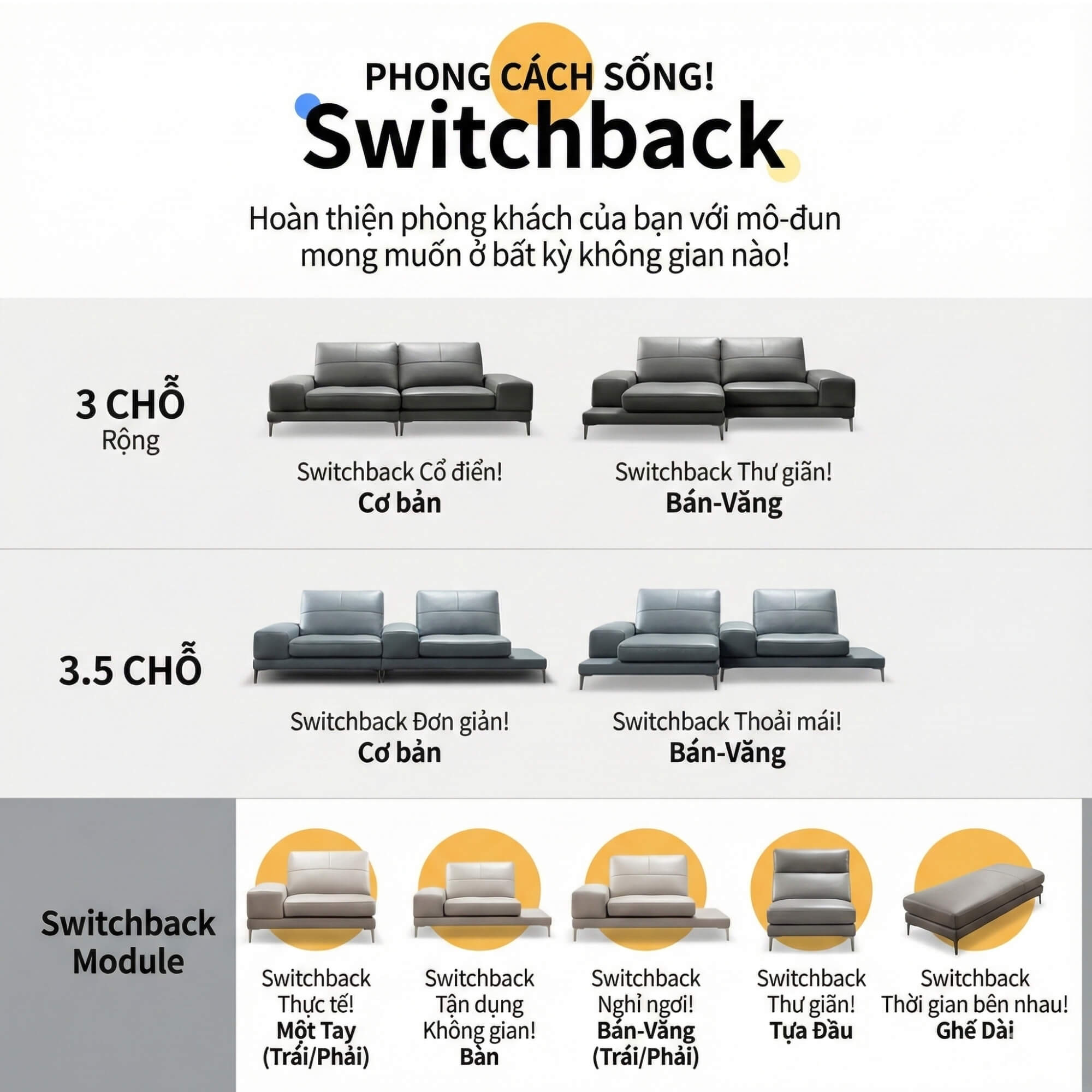 Sofa SWITCHBACK - Sofa Đơn Module Thiết Kế Ghép Nối Độc Lạ