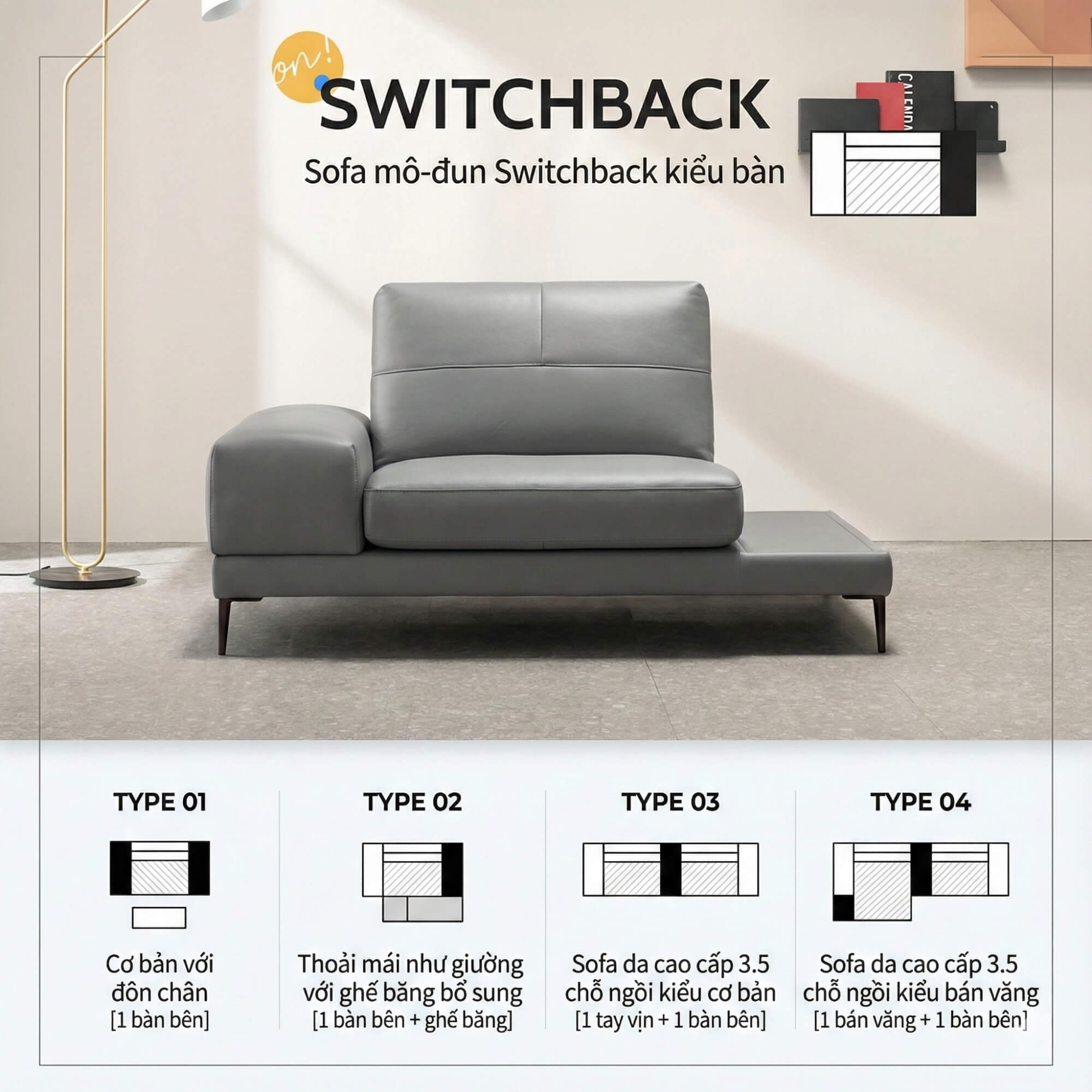 Sofa SWITCHBACK - Sofa Đơn Module Thiết Kế Ghép Nối Độc Lạ