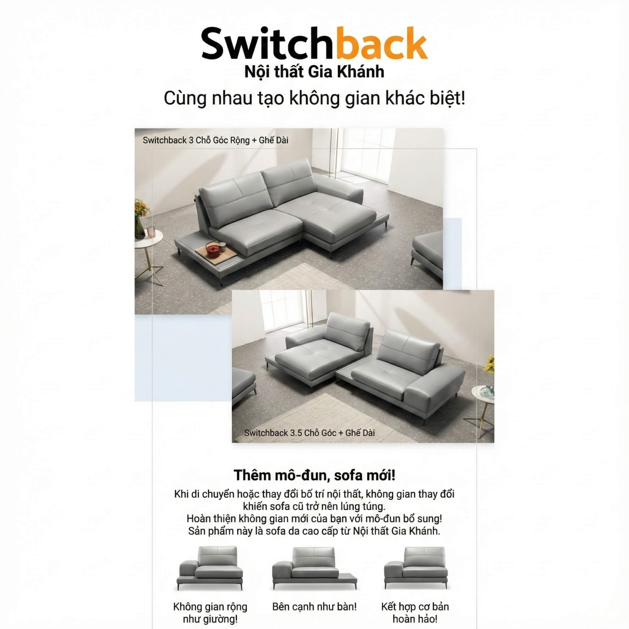 Sofa SWITCHBACK - Sofa Đơn Module Thiết Kế Ghép Nối Độc Lạ