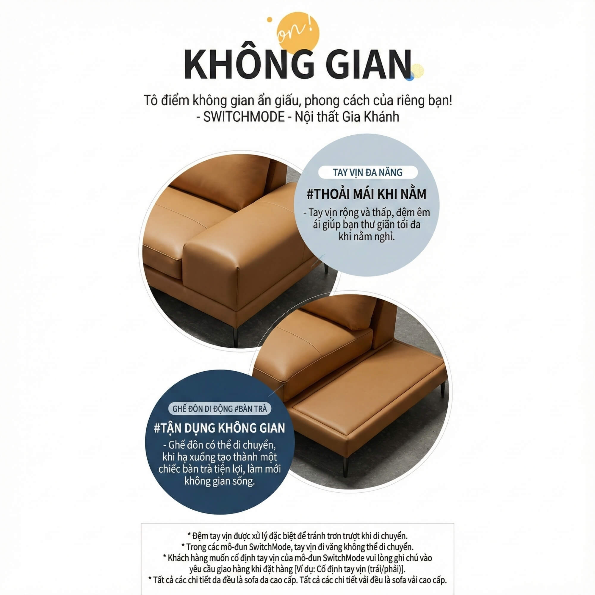 Sofa SWITCHMODE - Sofa Băng Bọc Da Dạng MODULE Đa Zi Năng