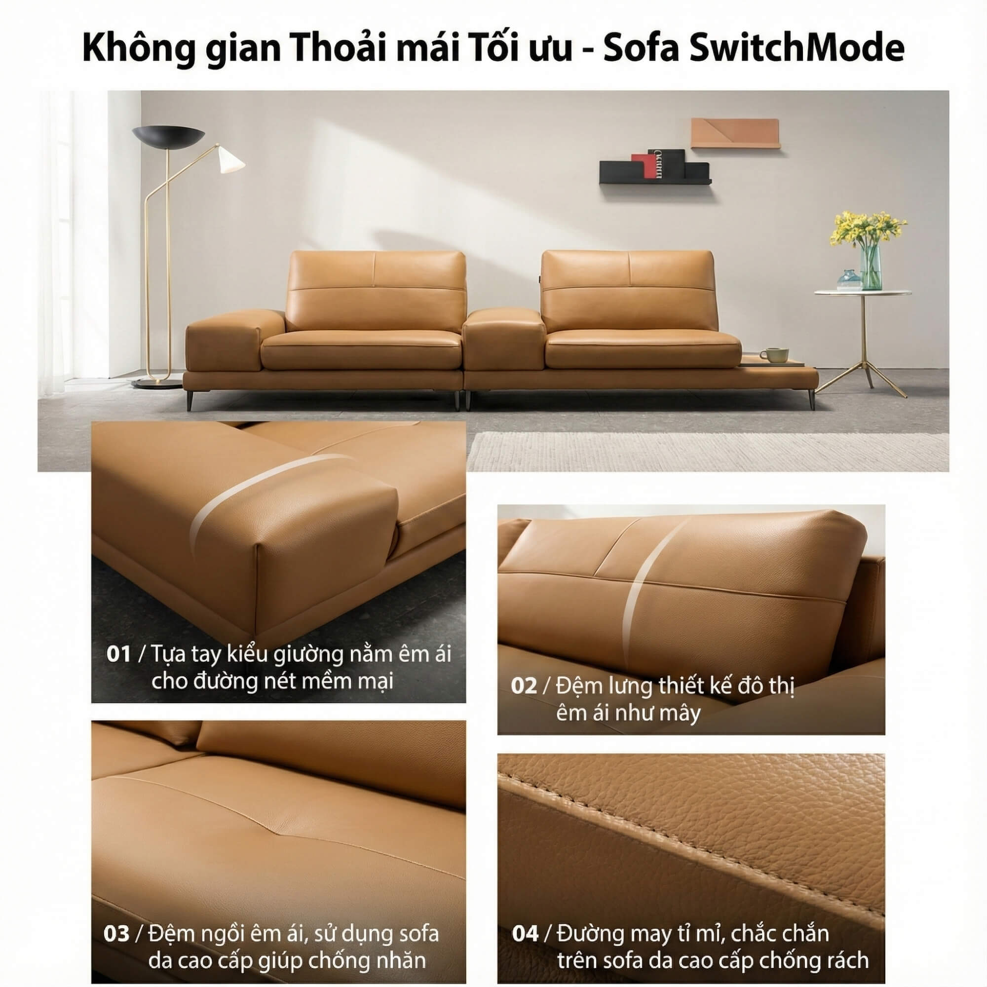 Sofa SWITCHMODE - Sofa Băng Bọc Da Dạng MODULE Đa Zi Năng