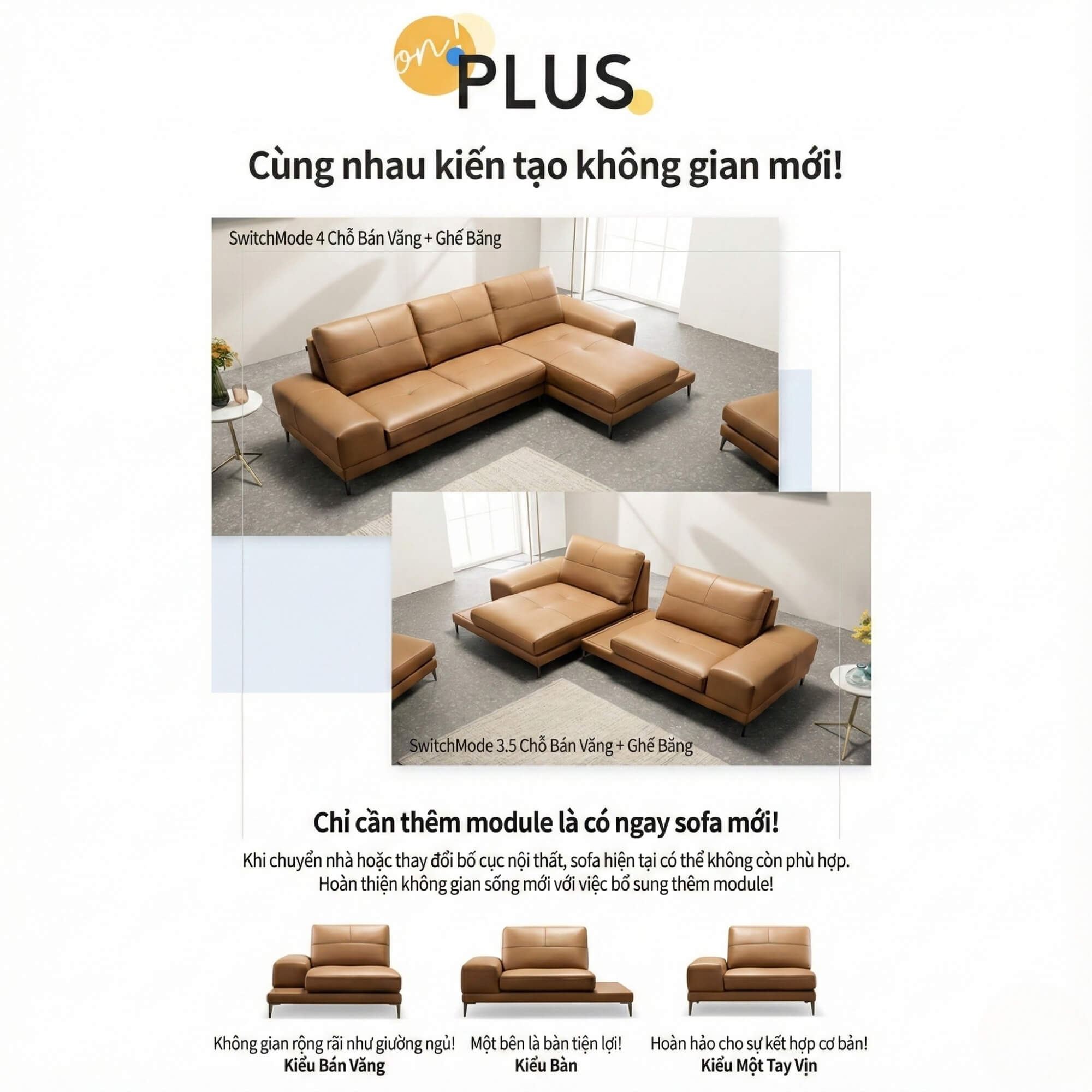 Sofa SWITCHMODE - Sofa Băng Bọc Da Dạng MODULE Đa Zi Năng