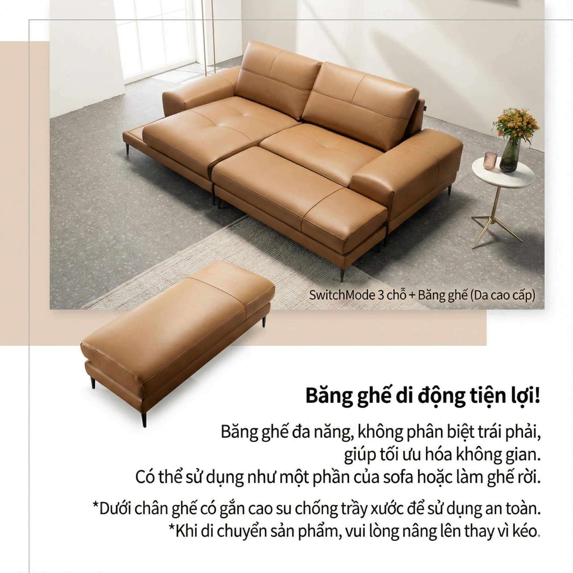 Sofa SWITCHMODE - Sofa Băng Bọc Da Dạng MODULE Đa Zi Năng