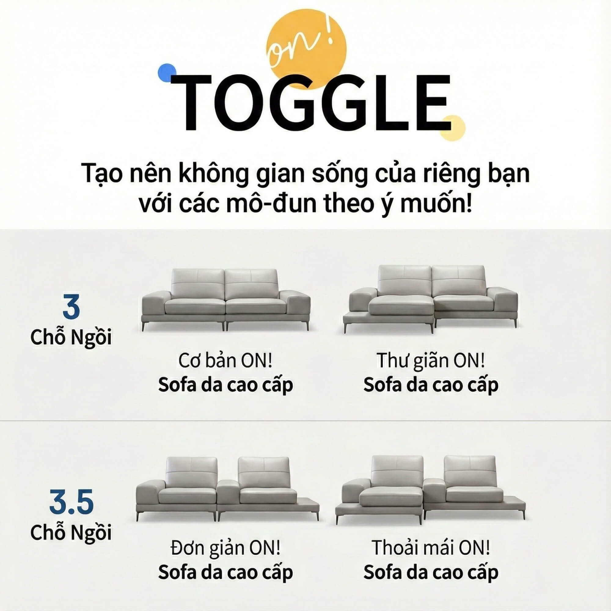 Sofa TOGGLE - Sofa Module Lạ Mắt Thiết kế Linh Hoạt Tuỳ Sở Thích