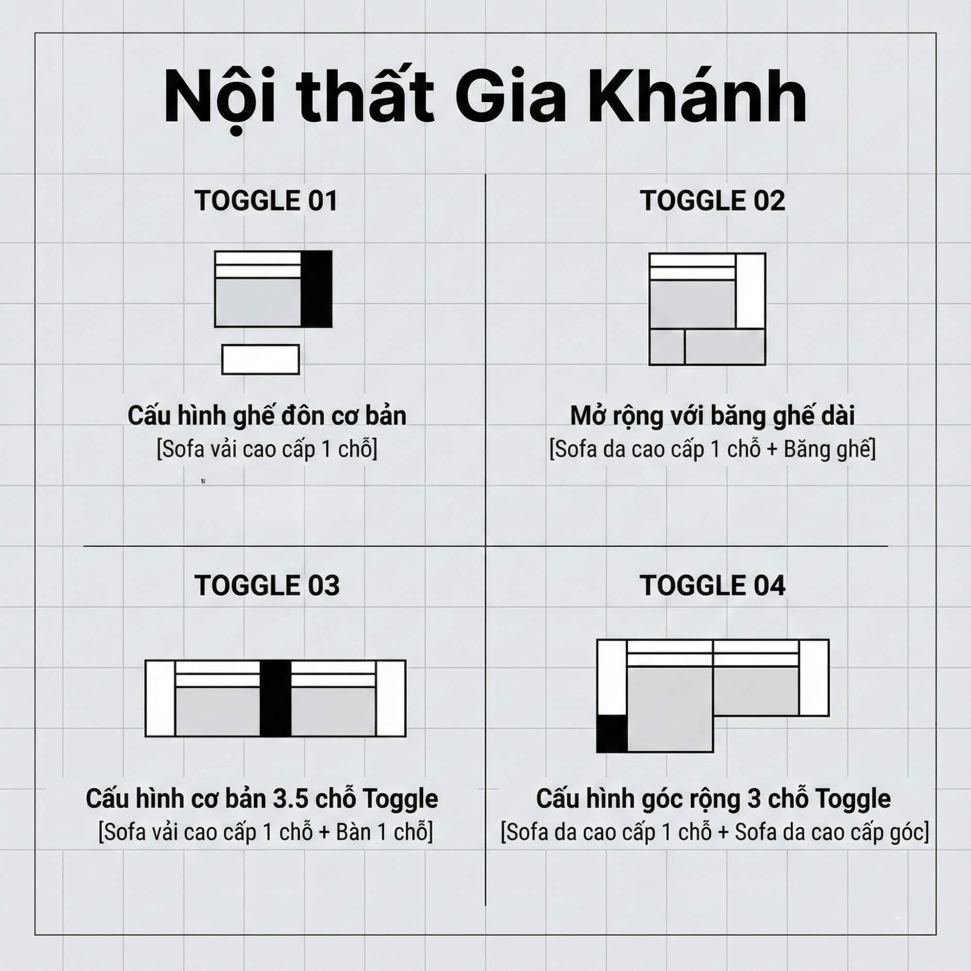 Sofa TOGGLE - Sofa Module Lạ Mắt Thiết kế Linh Hoạt Tuỳ Sở Thích