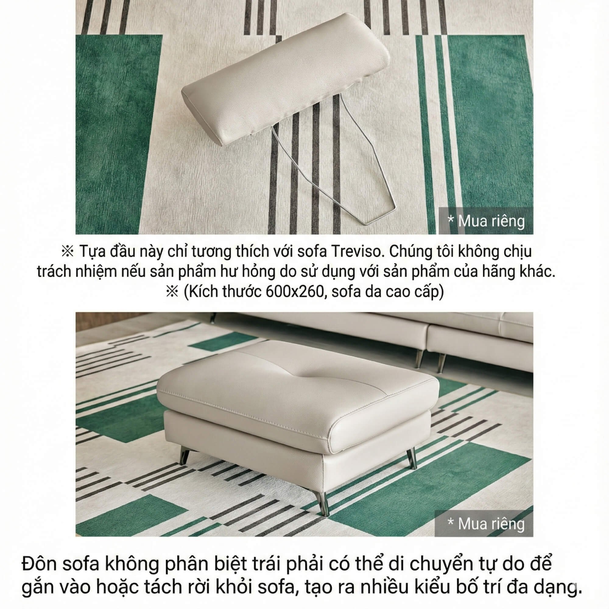 Sofa TREVISO - Sofa Băng Dáng Thuyền Trẻ Trung Cho Phòng Khách Chung Cư