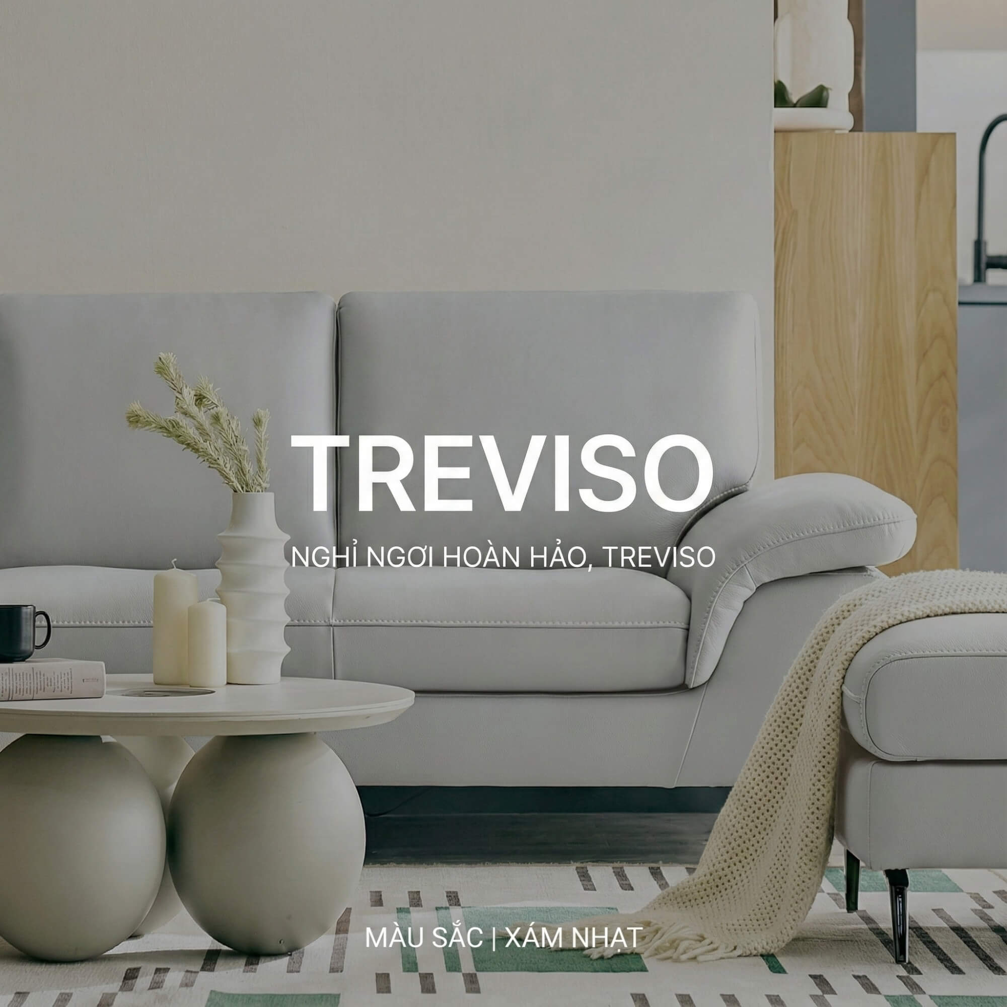 Sofa TREVISO - Sofa Băng Dáng Thuyền Trẻ Trung Cho Phòng Khách Chung Cư
