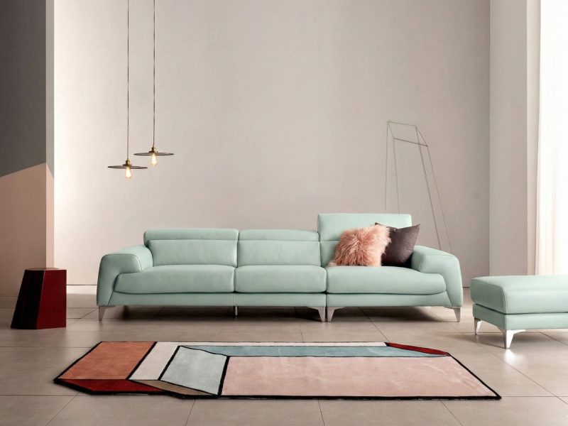 Sofa TRUENORTH - Sofa Băng Bọc Da Thiết Kế Mạnh Mẽ Có Tựa Đầu Linh Hoạt