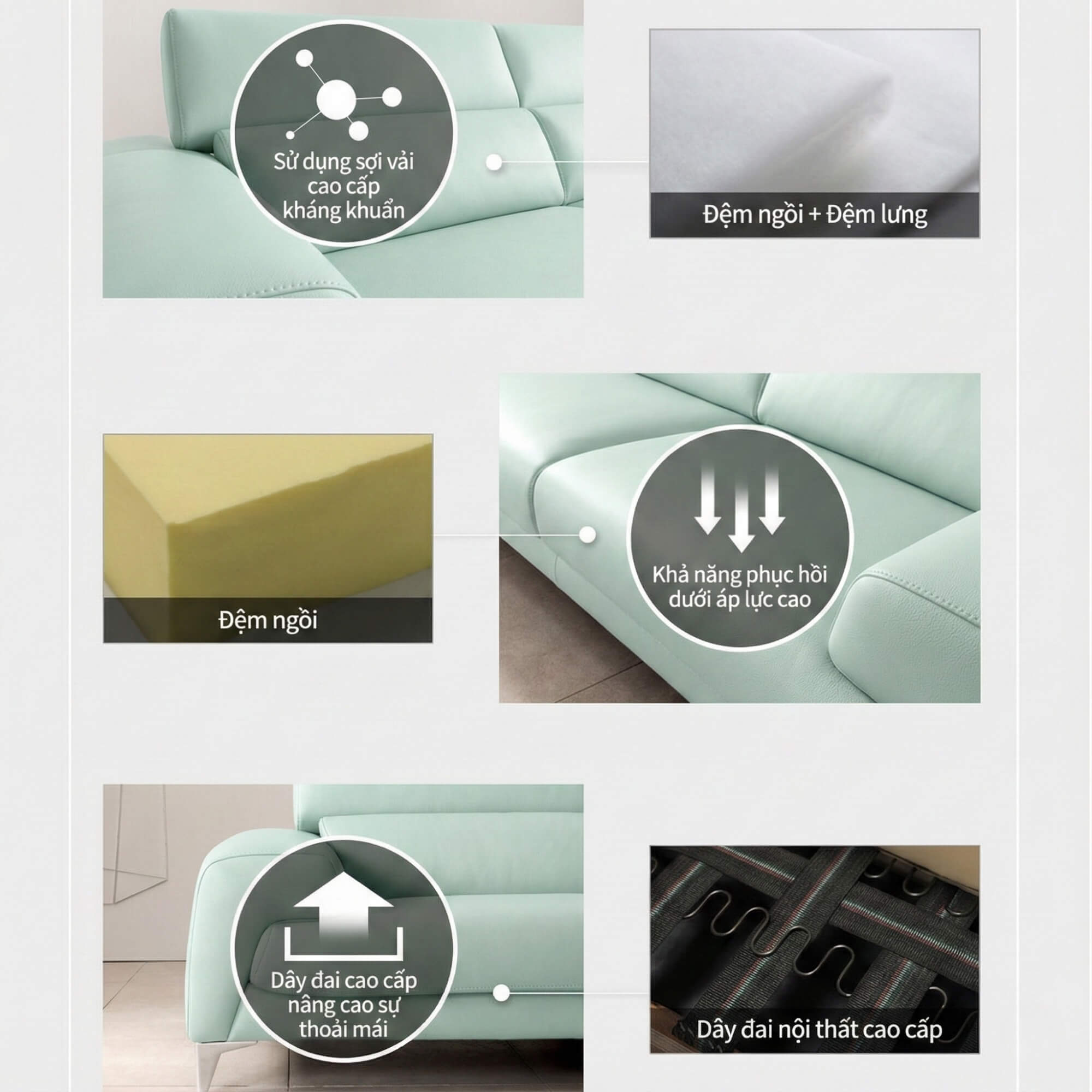 Sofa TRUENORTH - Sofa Băng Bọc Da Thiết Kế Mạnh Mẽ Có Tựa Đầu Linh Hoạt