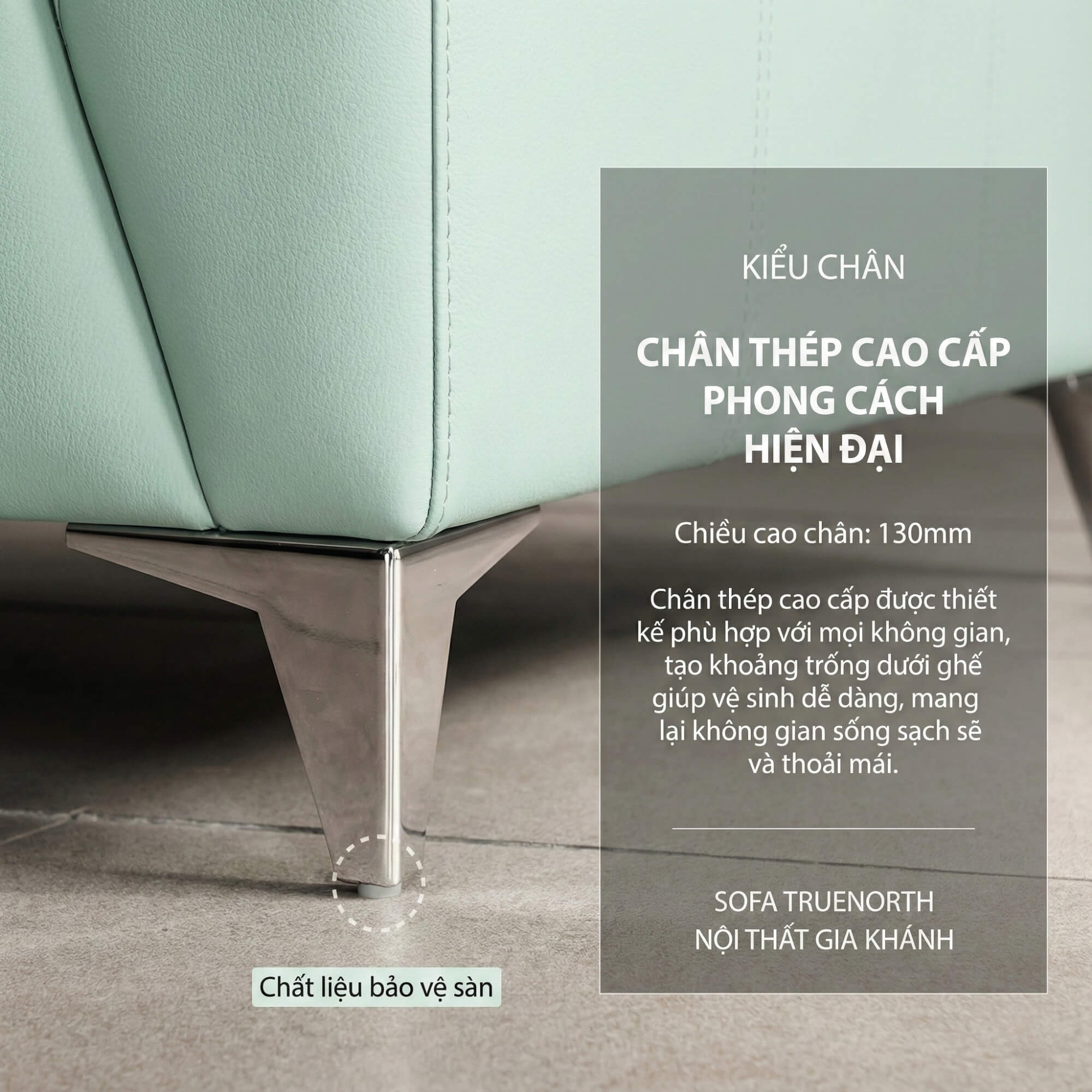 Sofa TRUENORTH - Sofa Băng Bọc Da Thiết Kế Mạnh Mẽ Có Tựa Đầu Linh Hoạt